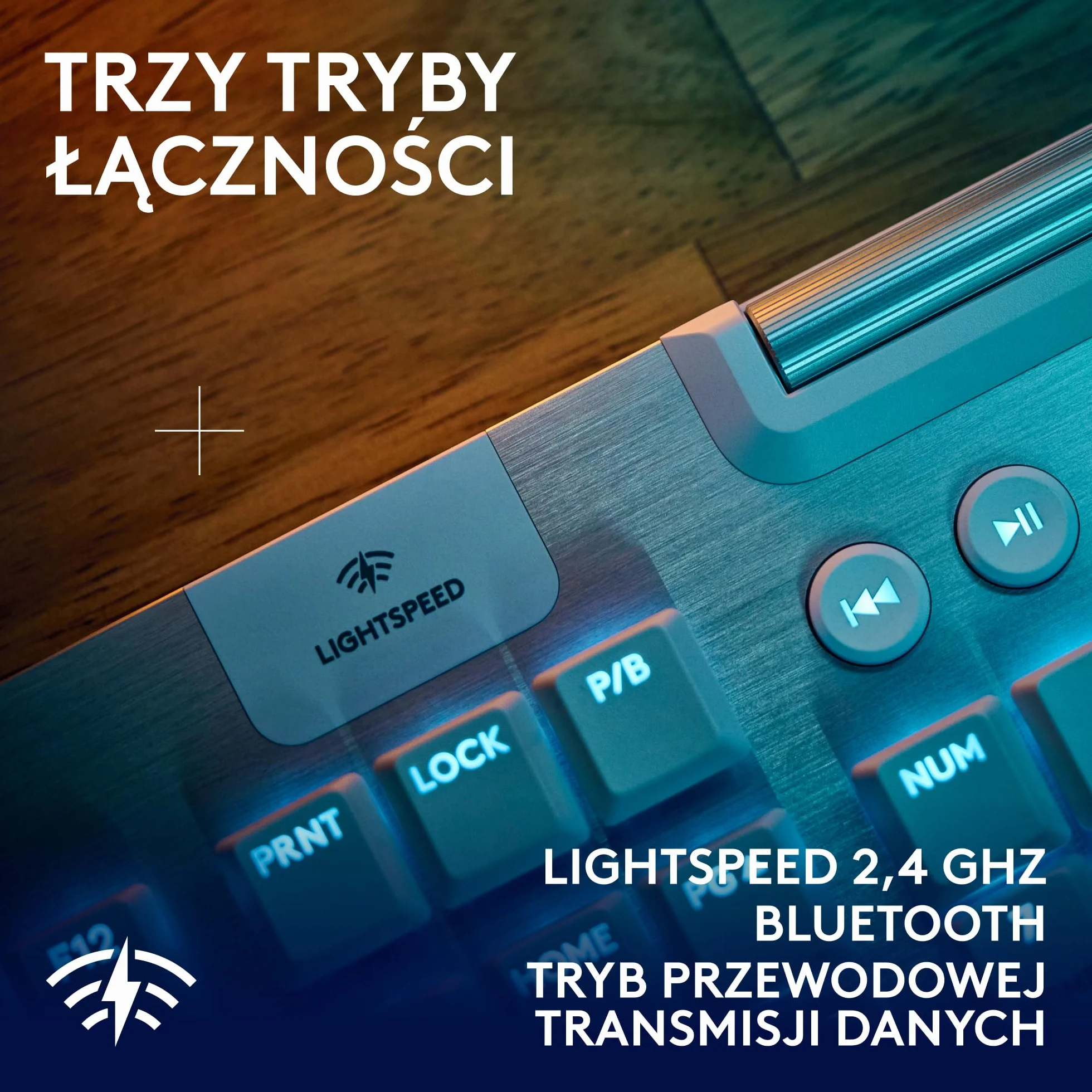 Logitech G G915 X Przeznaczona do gier bezprzewodowa klawiatura o płaskim profilu z technologią LIGHTSPEED, brązowe przełączniki sprężynujące GL Brown — PC/Mac, QWERTY układ US international - Biały