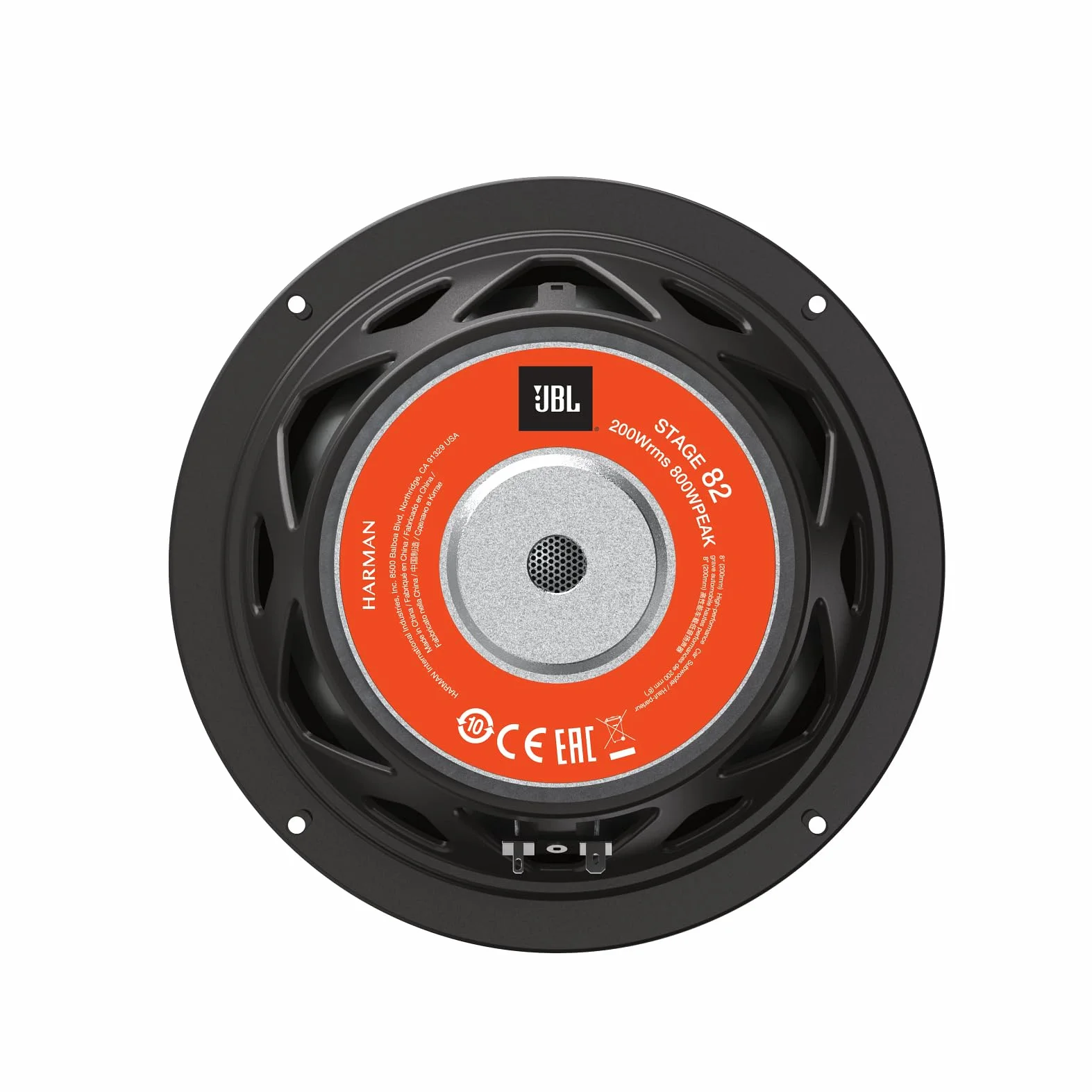 JBL Stage 82 20 cm/200 mm (8") samochodowy subwoofer HiFi Chassis/woofer/głośnik, czarny, moc maksymalna 800 W