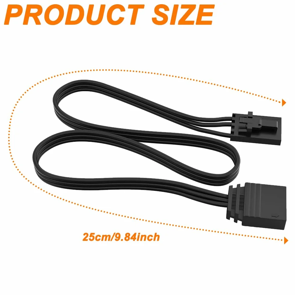 Xiatiaosann Kabel adaptera RGB z 4 pinami na 3 piny do Corsair RGB, 5 V 3-pinowy kabel przyłączeniowy ARGB, Lighting Node CORE, Commander CORE i iCUE Commander CORE XT (10 cm/3,94 cala, 3 szt.)