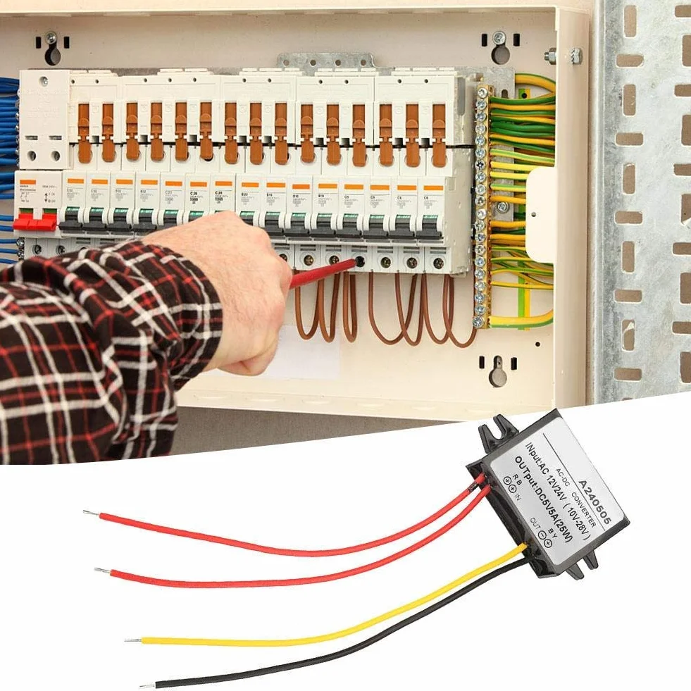 Ac 12 V / 24 V na DC 5 V konwerter obniżający Ac-DC Moduł zasilania AC-DC Converter (5A)
