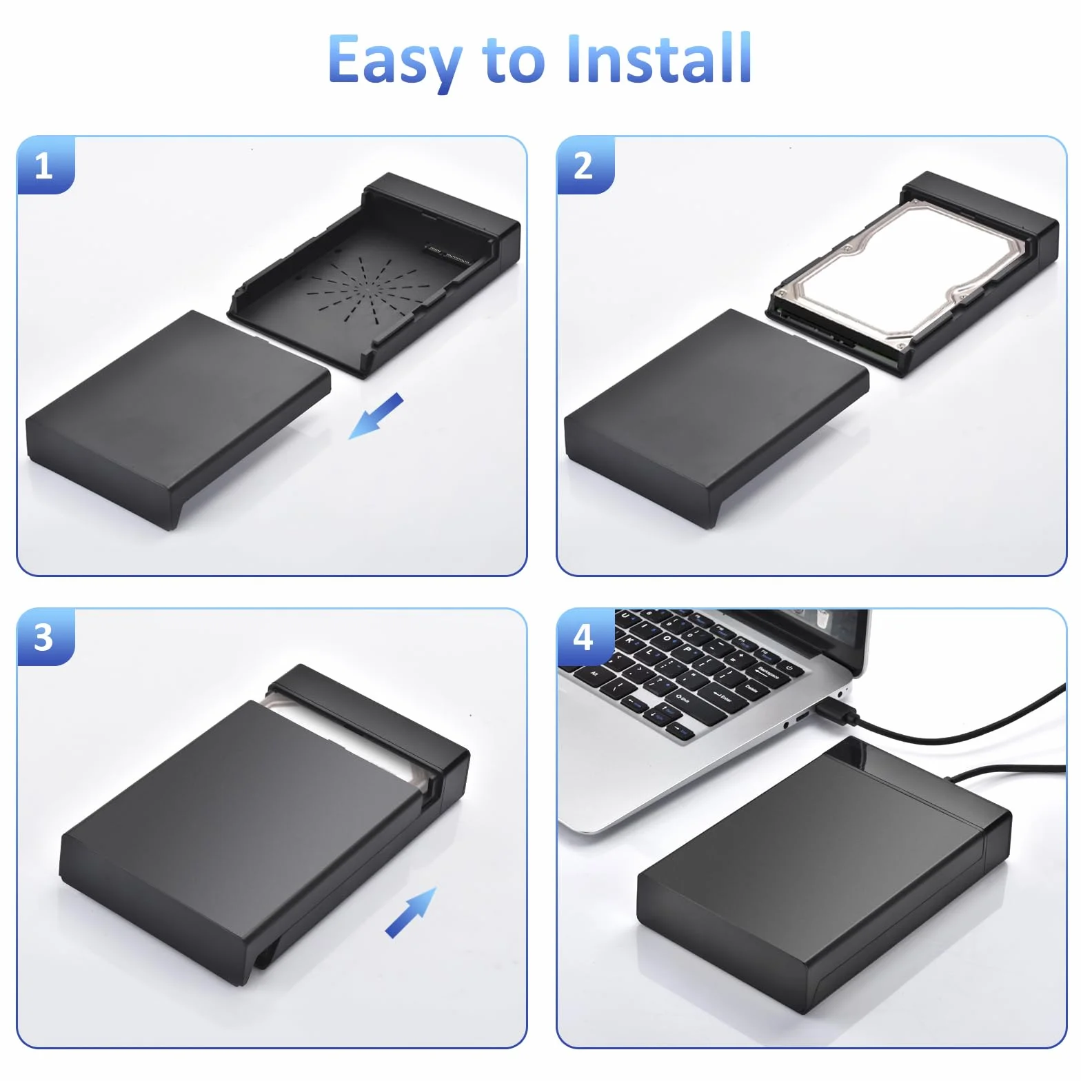 Stacja dokująca do dysków twardych, USB3.0 SATA HDD stacja dokująca do 2,5 i 3,5 cala SATA HDD/SSD, adapter dysków twardych 5 Gbps obsługuje UASP