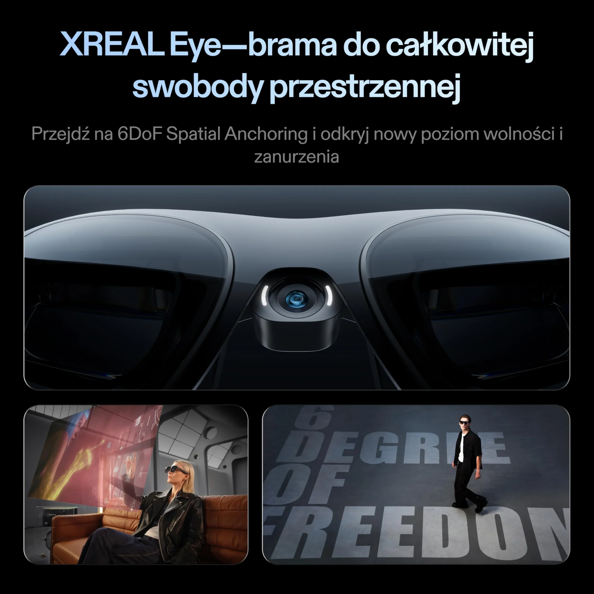XREAL One Pro AR Okulary z Chipem X1,REAL 3D, Natywny 3DoF Okularów XR, Optyka X-Prism, 57°FOV, Wyświetlacz HD171" 120Hz, Sound Bose, iPhone 17/16/15,SteamDeck ROG MacPC Android iOS, L(IPD66–75mm)