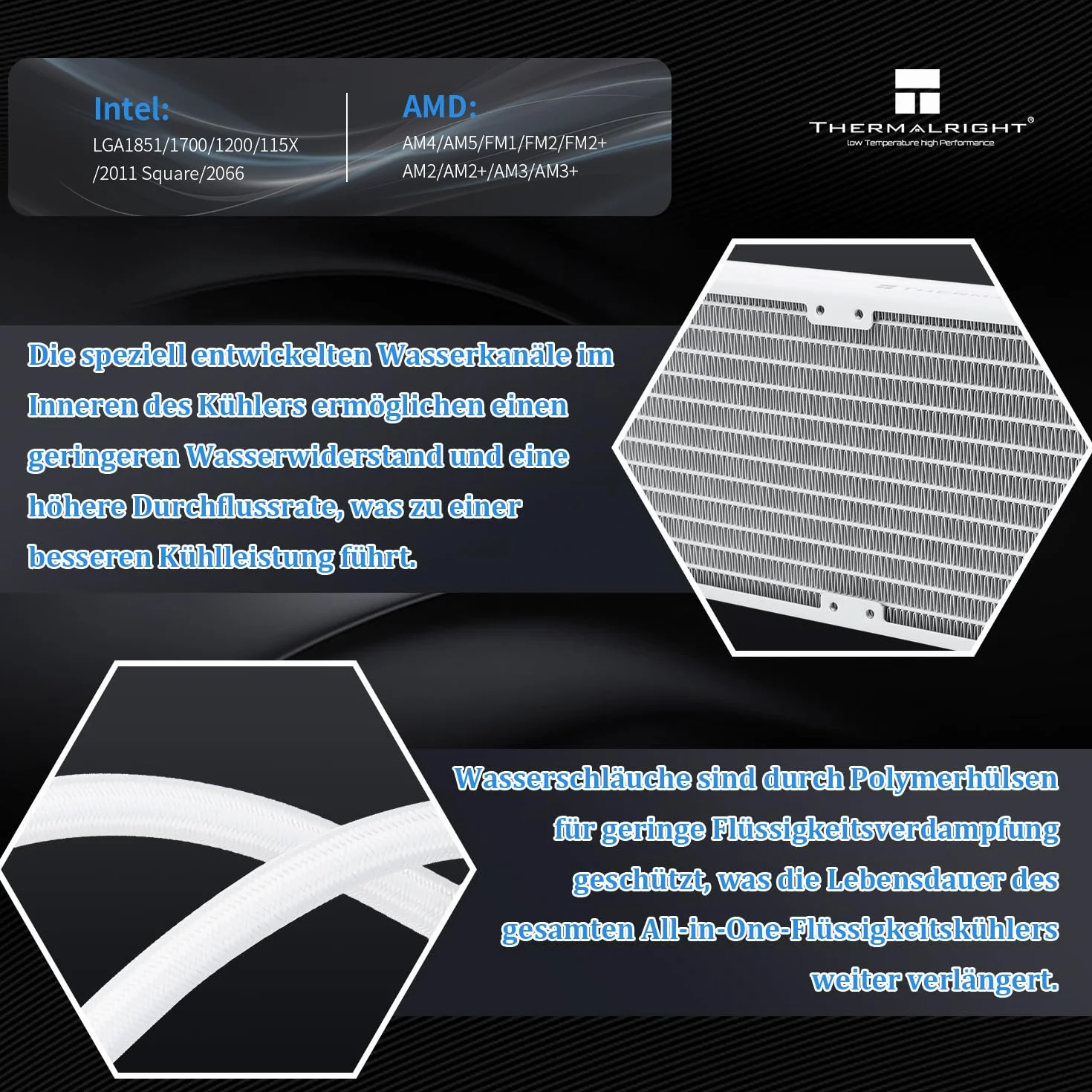 Thermalright Frozen Night 240 WHITE ARGB wodny system chłodzenia procesora 240 White z podwójnym wentylatorem PWM, łożyska S-FDB V2, pasuje do AMD/AM4 AM5, Intel LGA 1700/1150/1151/1200/2011