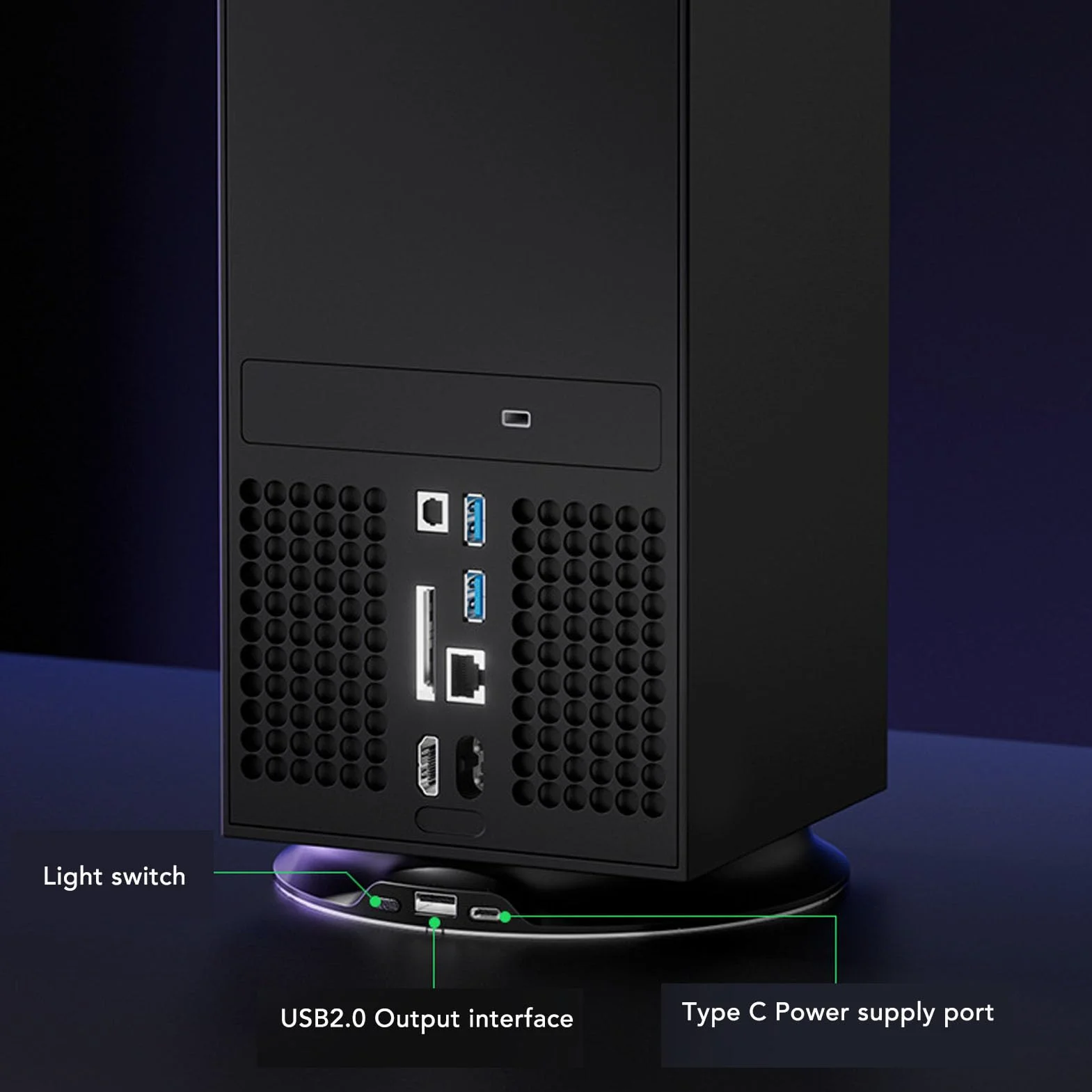 Pionowe Stojaki Chłodzące dla Konsoli Series X, Pionowa Podstawa Uchwytu na Chłodzenie Stojaków ze światłami RGB, Antypoślizg