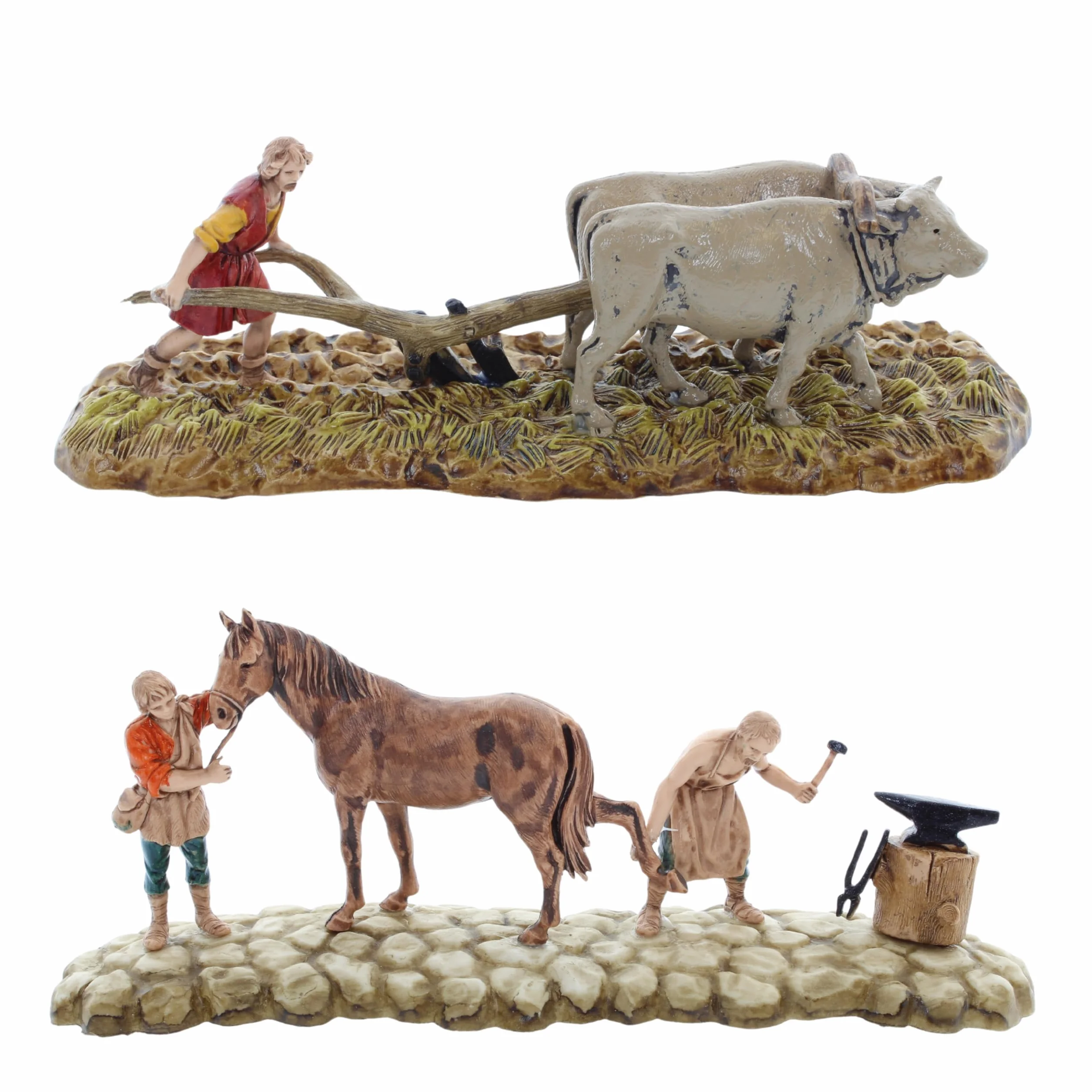 Moranduzzo zestaw 2 pasterzy do szopki 1:32 cm - figurki niezniszczalne, ręcznie wykończone