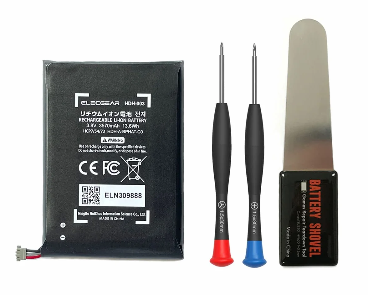 ElecGear 1x Bateria zastępcza do konsoli Nintendo Switch Lite, HDH-003 Wewnętrzna bateria Li-ION do Switch Lite HDH-001, 3.8V 3570mAh 13,6Wh z zestawem narzędzi naprawczych
