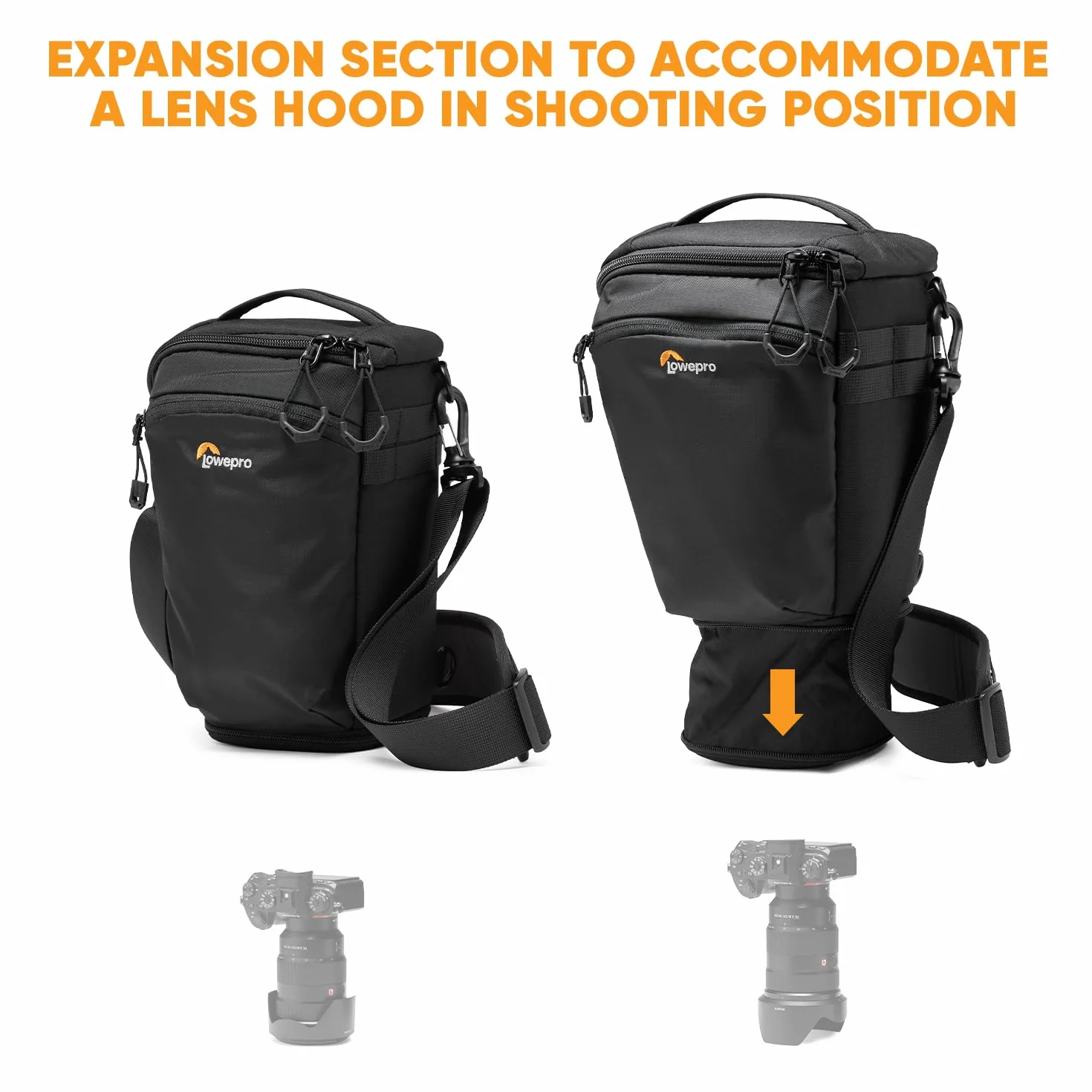 Lowepro ProTactic TLZ 70 Slim AW III Torba na aparat ładowany od góry, futerał na aparat DSLR, bezlusterkowy, Vol. 4L Dim: 31 x 10,5 x 14 cm do aparatów z dołączonym obiektywem, modułowa torba na