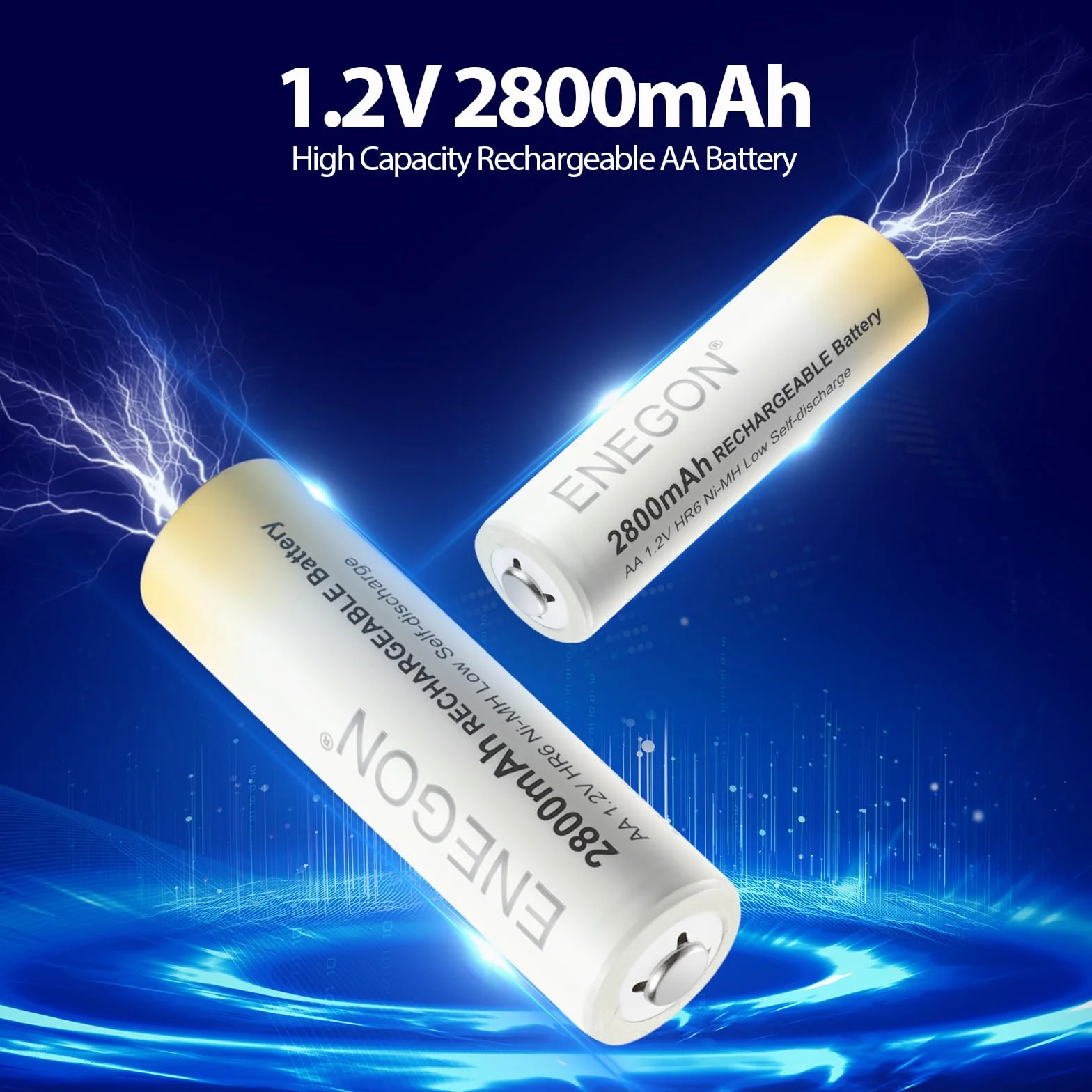 ENEGON Baterie AA 2800 mAh do ponownego ładowania – wysoka pojemność 1,2 V Ni-MH AA akumulatory wstępnie naładowane – niski poziom samorozładowania, w zestawie pudełko do przechowywania, 8 sztuk