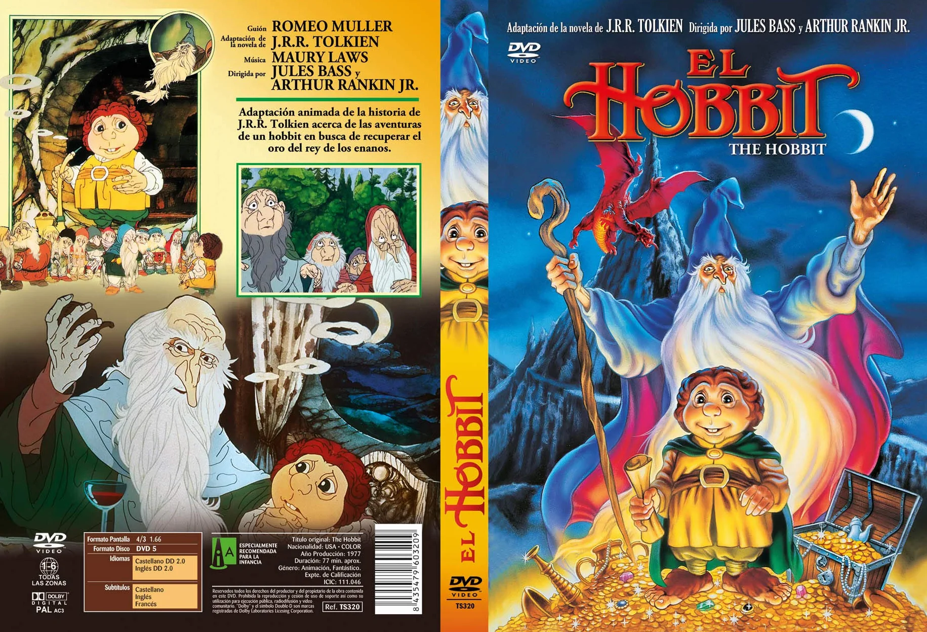 Hobbit: animowany klasyk z 1977 roku (hiszpańska publikacja)