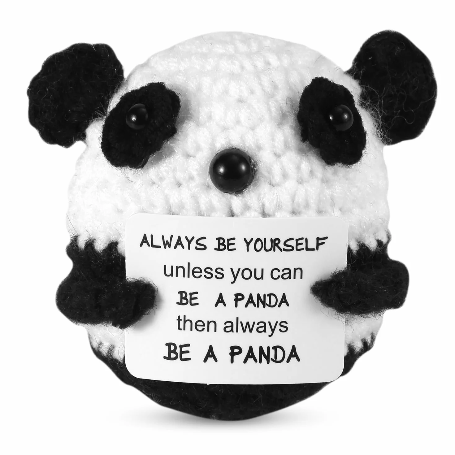 Panda 6.5cm Dzianinowa Zabawka Panda z Kartą Zachęty Urocza Wsparcie Emocjonalne Lalka Panda