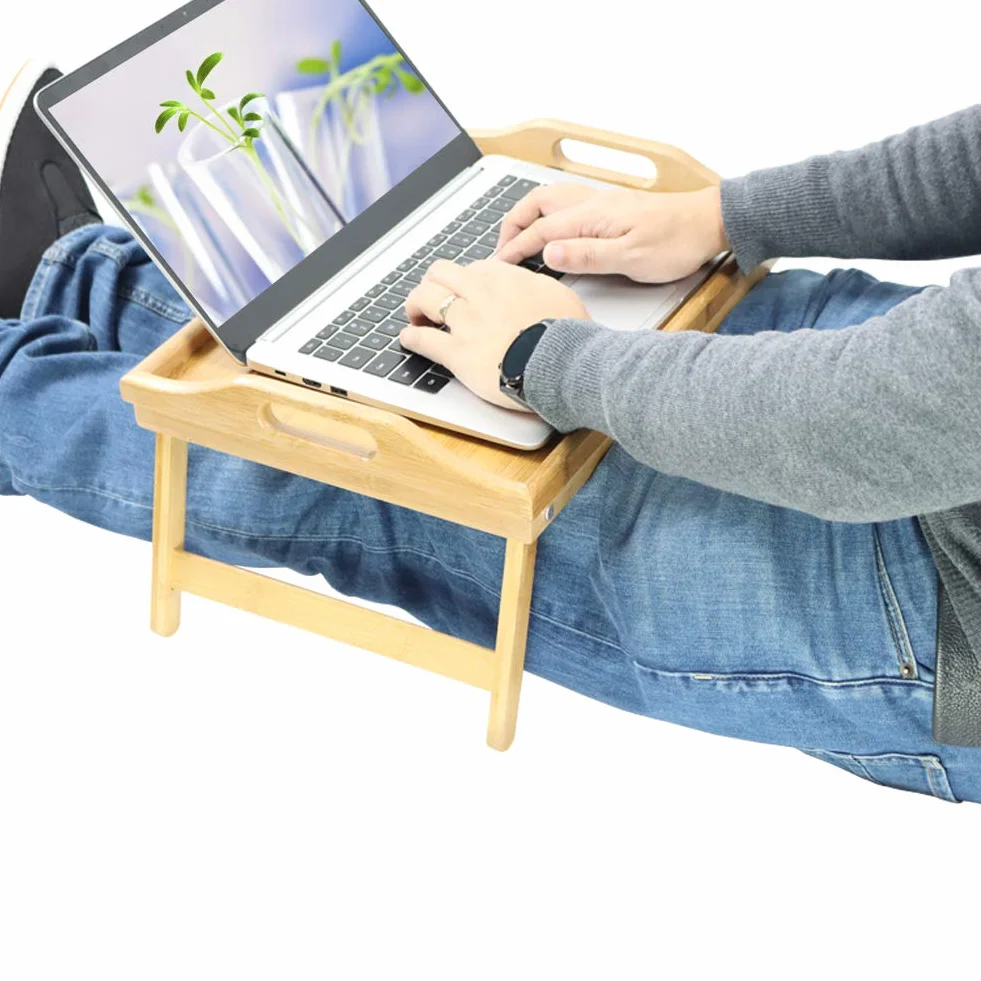 Przenośna taca na laptopa ze składanymi nogami, taca na śniadanie i przekąski