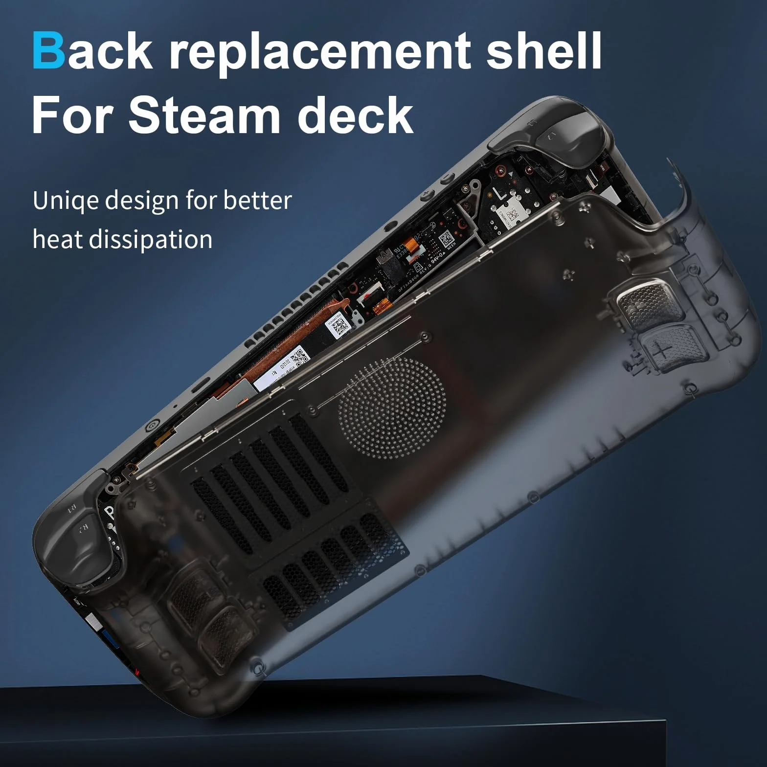 Przezroczysta Obudowa Płyty Tylnej Panel dla Steam Deck/Steam Deck OLED, DIY Wymienna Obudowa z Otworem Wentylacyjnym, Czarny