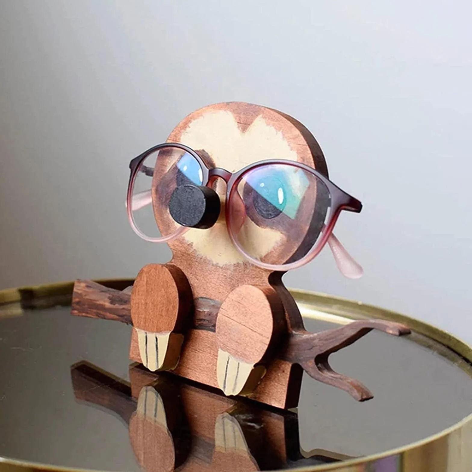 Kreatywny Kształt Zwierzęcia Stojak na Okulary Drewniany Stojak na Okulary Corgi Stojak na Okulary Stojak na Okulary Przeciwsłoneczne Śliczne Zwierzątko Ozdoby do Ekspozycji Okularów(#2)