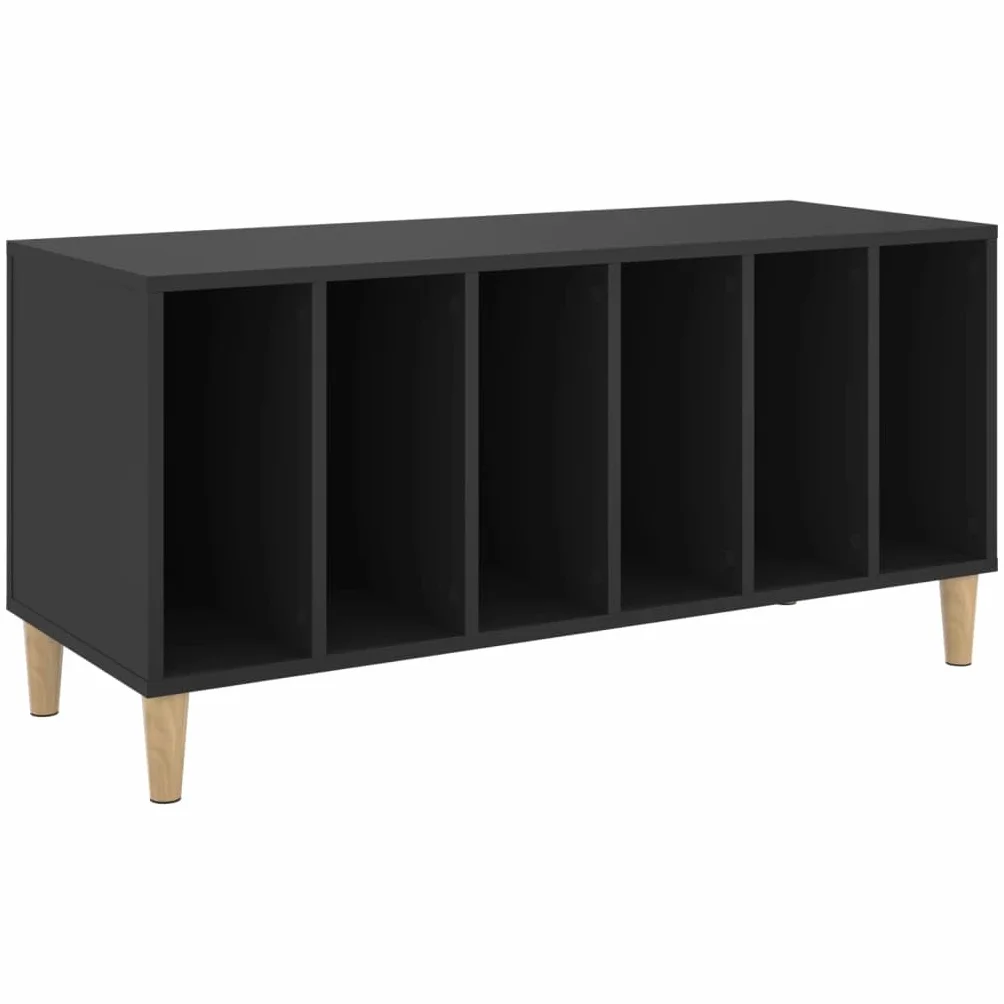 vidaXL Szafka na płyty, czarna, 100x38x48 cm, materiał drewnopochodny, szafka na płyty winylowe, szafka, szafka boczna, mebel na płyty winylowe