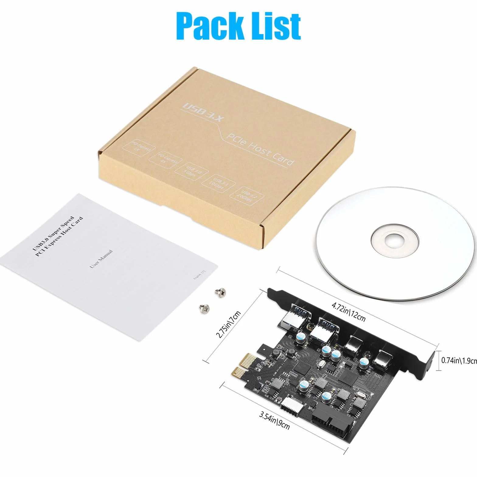Karta USB 3.0 PCIE 6 portów, karta PCI-E na USB 3.0 typ C (2), typ A (2) 19-pinowe złącze typu E (A-Key) PCI Express karta rozszerzeń do komputera stacjonarnego Windows
