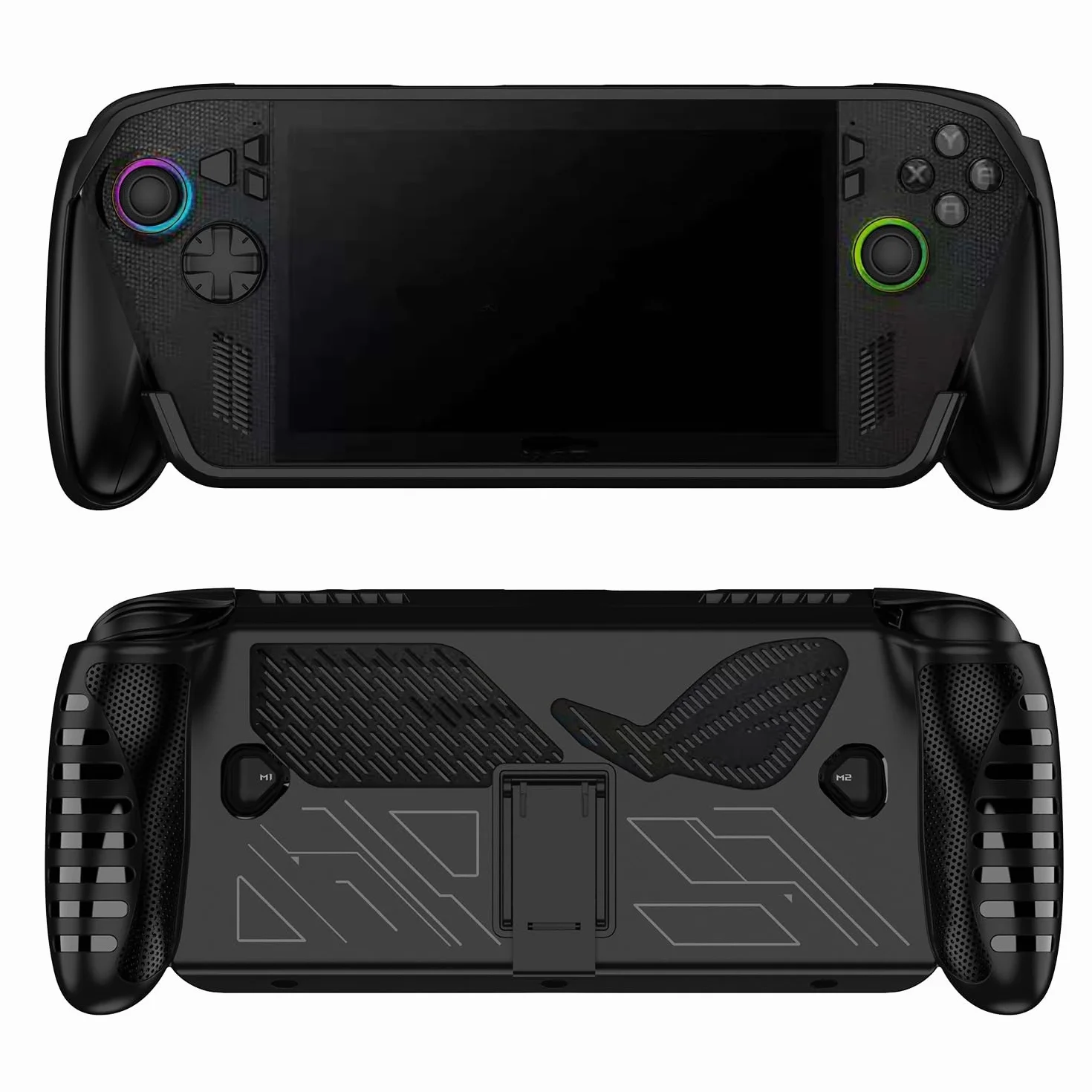 Etui ochronne do ROG Xbox Ally/Xbox Ally X, odporne na wstrząsy, antypoślizgowe, pełna ochrona, pokrowiec, powłoka TPU z podpórką, ręczne akcesoria do gier (czarne)