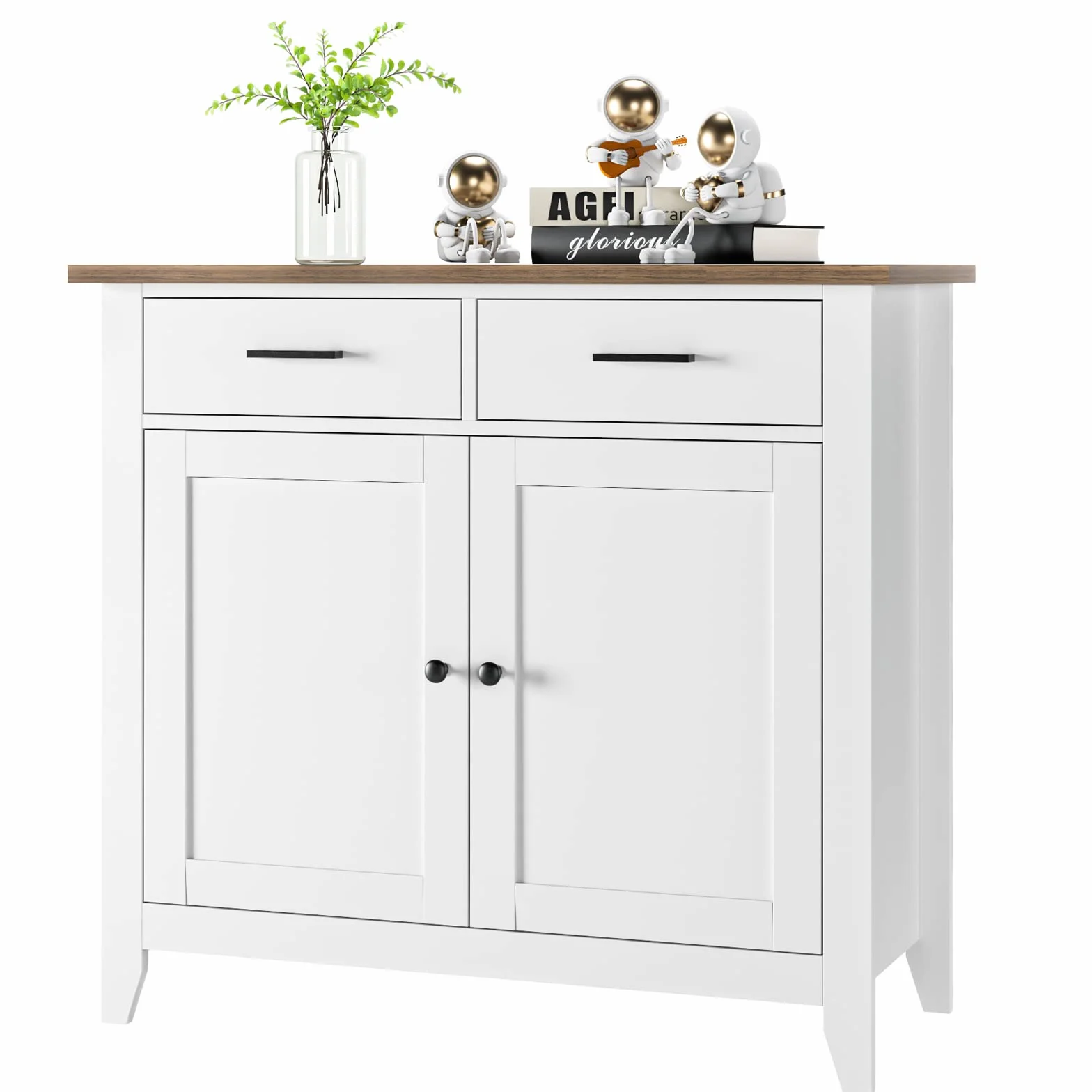HOCSOK kredens szafka kuchenna 2 szuflady 2 drzwi blat roboczy drewno 82 x 40 x 91 cm