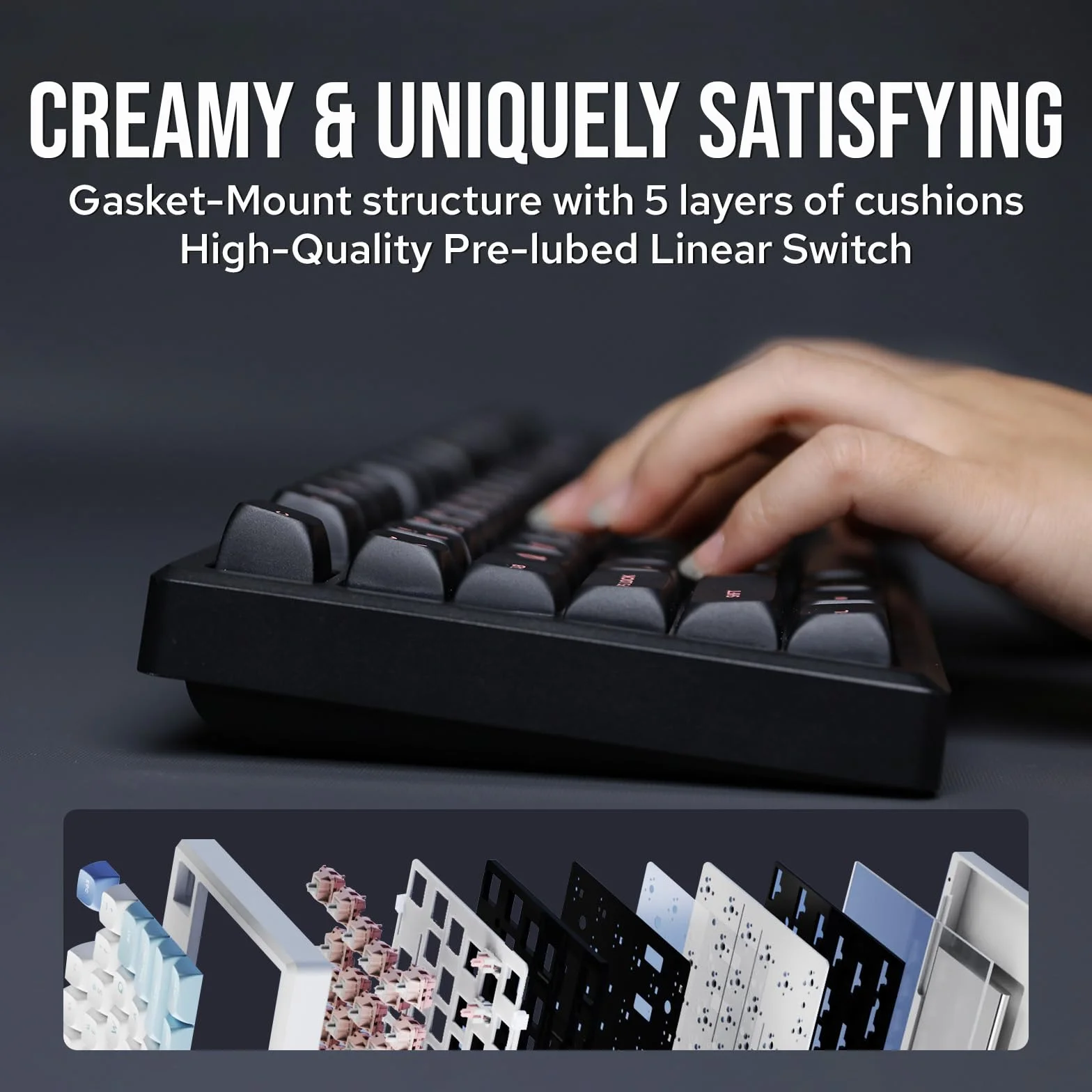 EPOMAKER Galaxy100 QMK/VIA klawiatura do gier z baterią 8000 mAh, aluminiowa klawiatura mechaniczna 1800 z klawiaturą numeryczną, bezprzewodowa USB-C/BT5.0/2,4 GHz, możliwość wymiany na gorąco