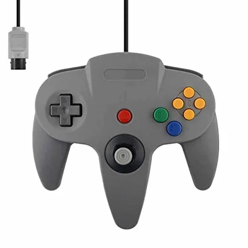 Kontroler do Nintendo 64 N64 szary klasyczny przewodowy pad do gier Joypad