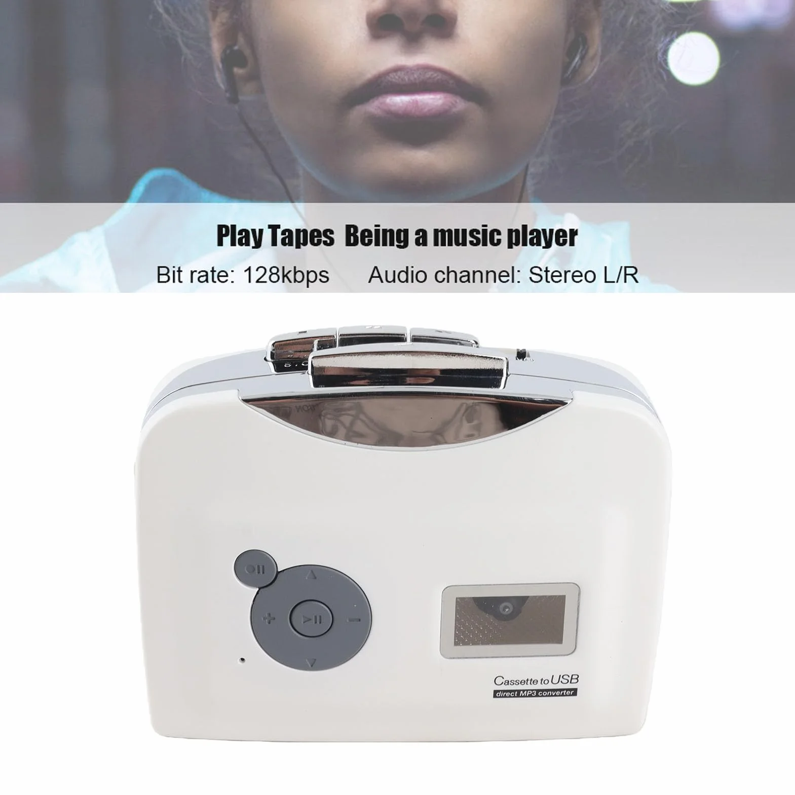 VBESTLIFE Przenośna taśma kasetowa na konwerter MP3, dysk flash USB, odtwarzacz muzyczny, konwerter taśmy na pamięć USB w formacie MP3, nie wymaga komputera