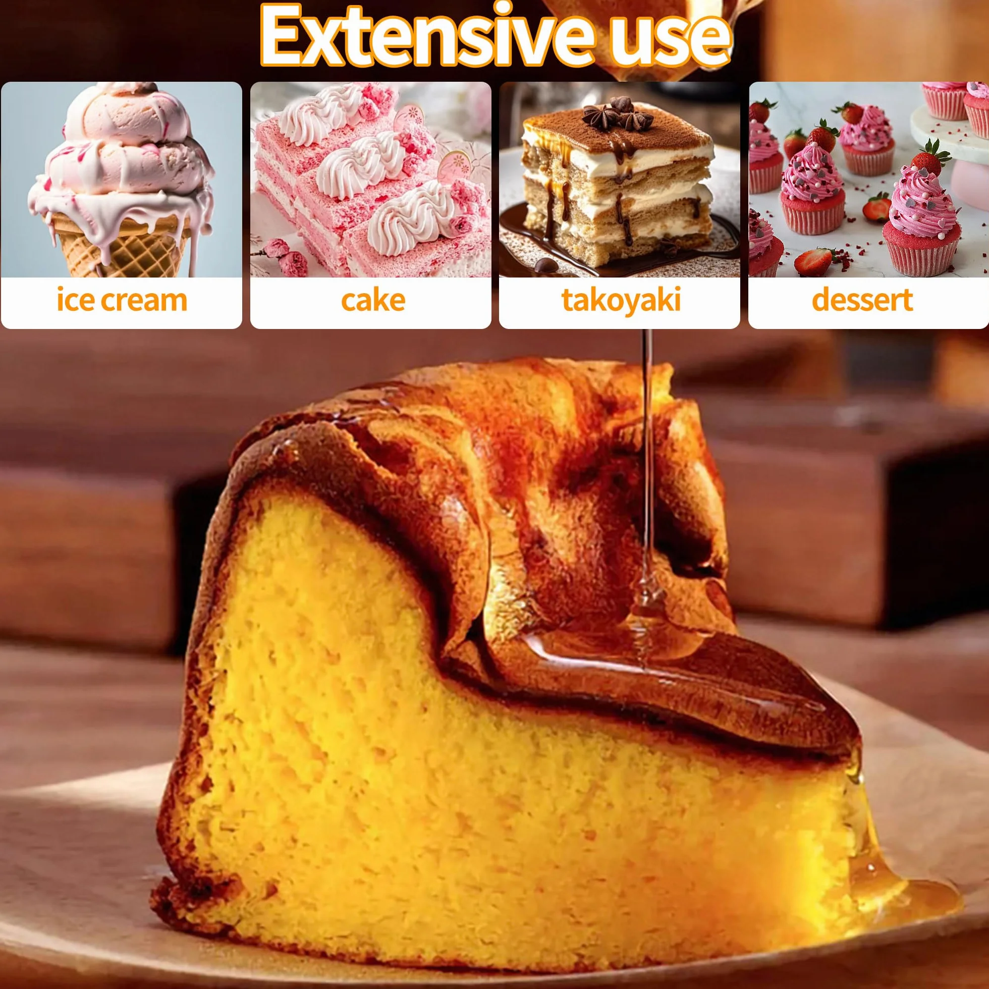 HAOYULUO Dozownik ciasta ze stali nierdzewnej, lejek kuchenny 1200 ml, w zestawie z pokrywką, szczotką do czyszczenia i 4 wymiennymi dyszami, odpowiednie do naleśników i deserów