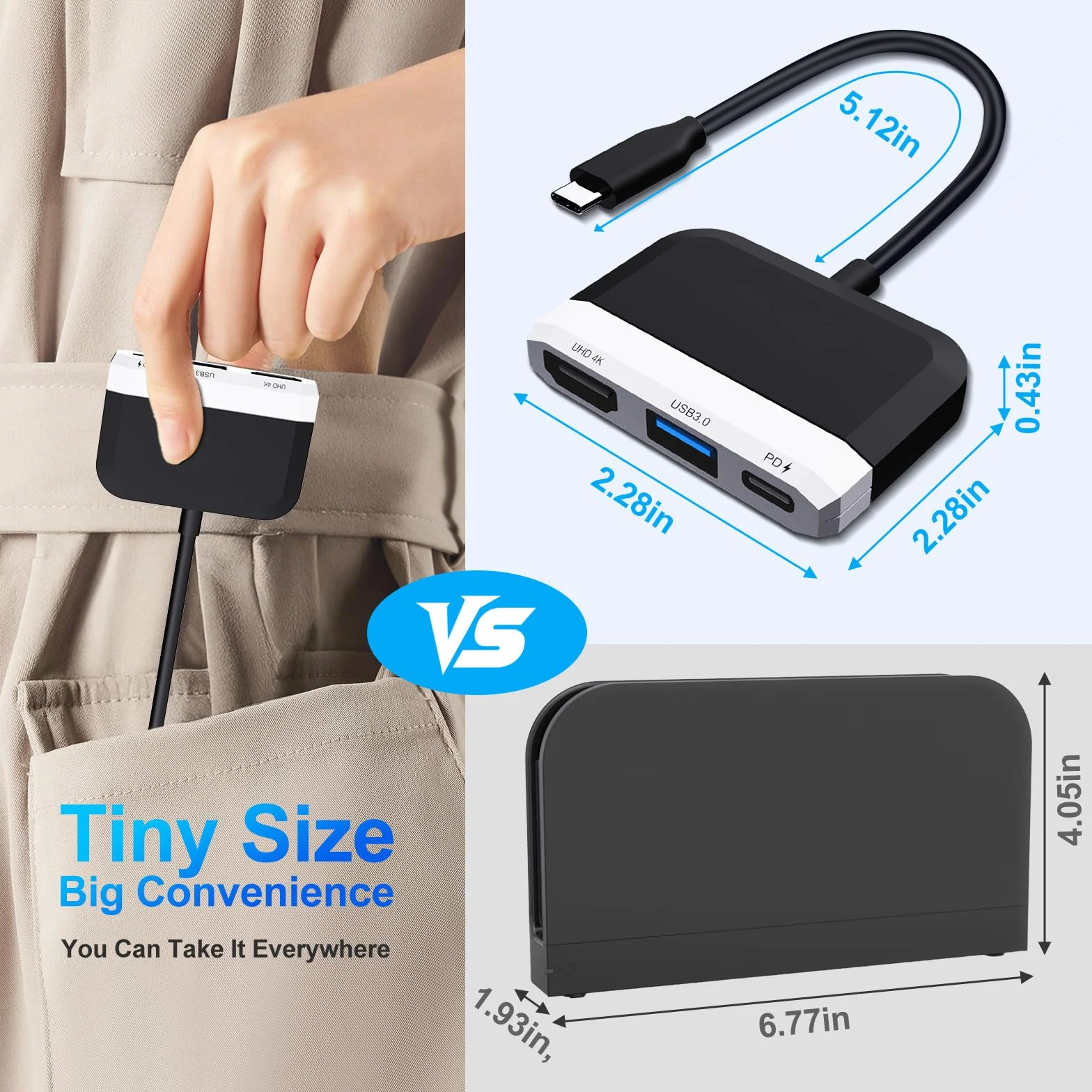 Stacja dokująca USB C typu c do Nintendo Switch 2 / Switch OLED Dock (czarna)