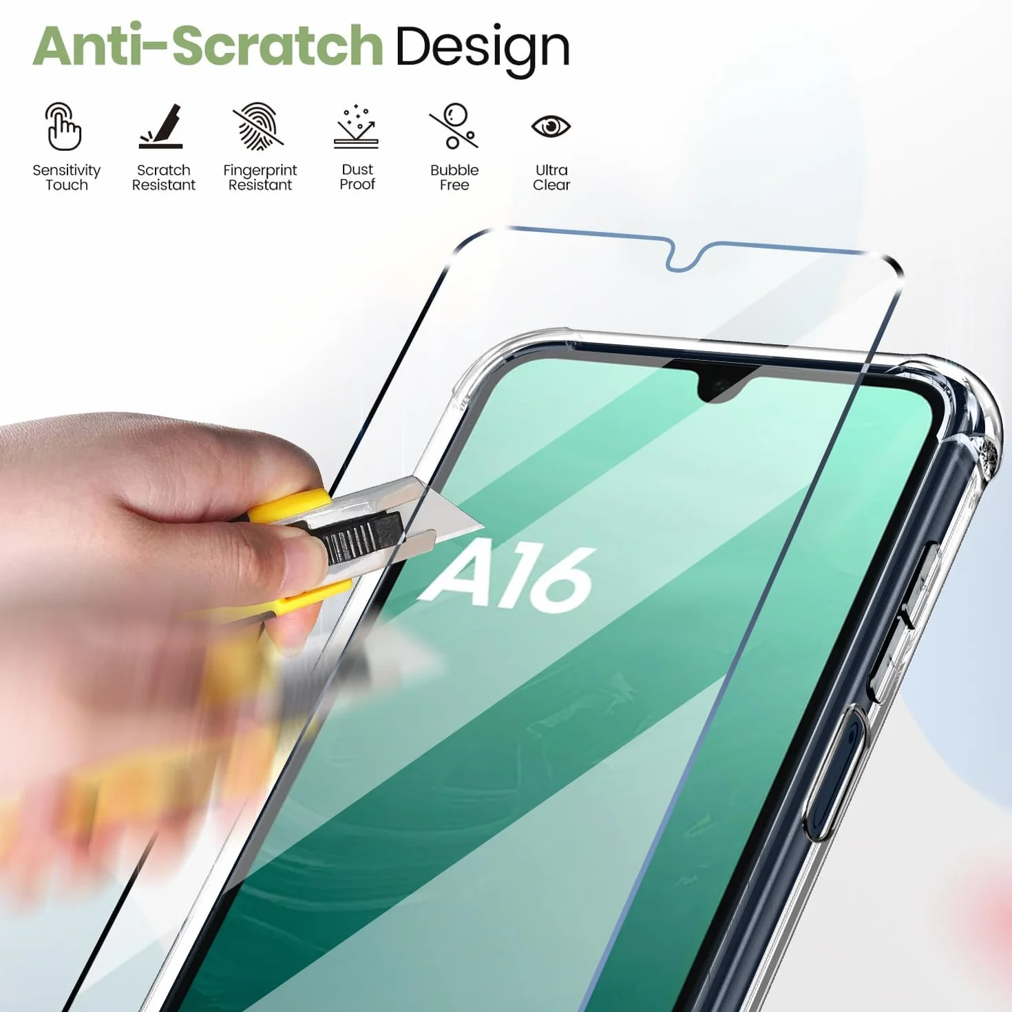 New&Teck Etui do Samsung Galaxy A16 4G/5G + 2 hartowane szkła ochronne na ekran, miękkie silikonowe etui TPU, zderzak ze wzmocnionymi narożnikami, przezroczysta ochrona (przezroczyste)