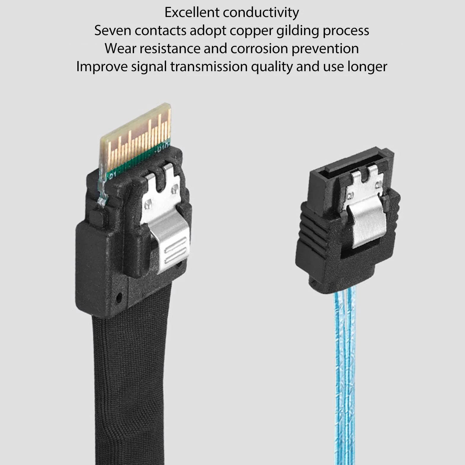Kabel SAS, SFF-8654 do 4 SATA 7Pin Server Disk Array Cable SF-103 Wbudowany Slim SAS, Mini PVC Akcesoria komputerowe. (1 m / 3,3 stopy)