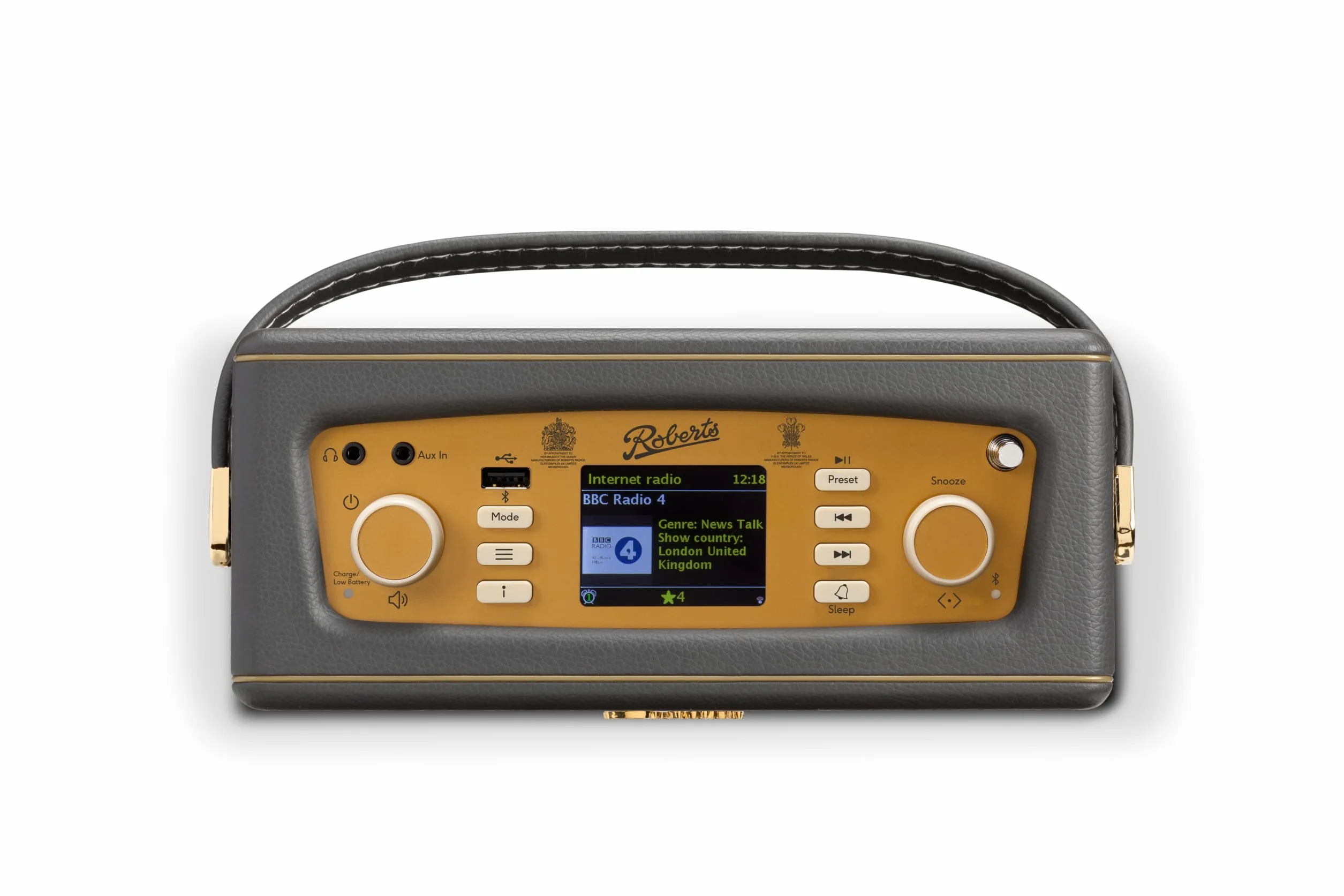 Roberts Revival iStream 3L Przenośne radio, Dab+/FM/Bluetooth/WiFi, Szary Węgiel