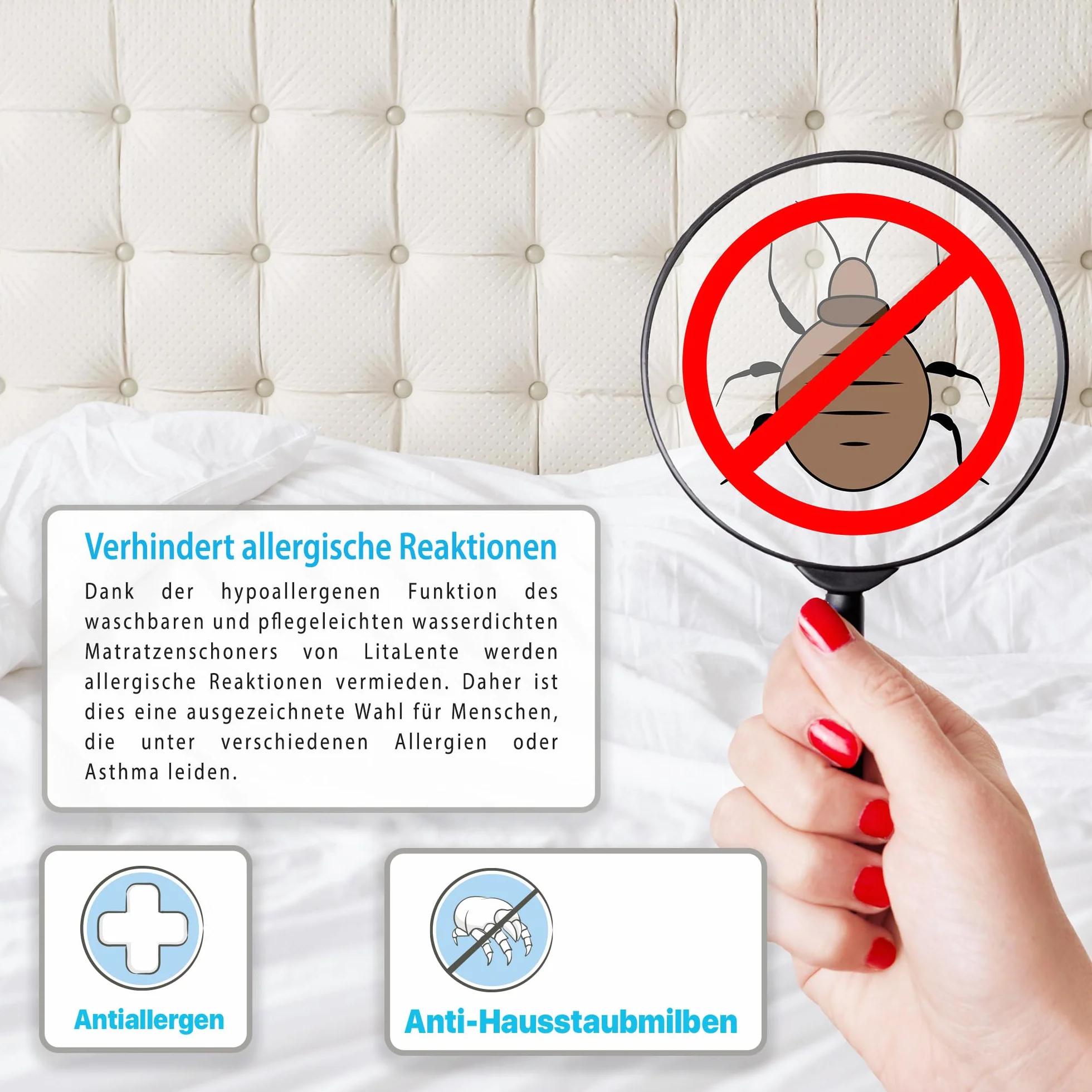 Wodoodporna ochraniacz na materac 120 x 200 cm – molton – elastyczna tkanina frotte, antybakteryjna, okrągła, elastyczna, biała, wodoodporna, ochraniacz na materac przed nietrzymaniem moczu, 120 cm x