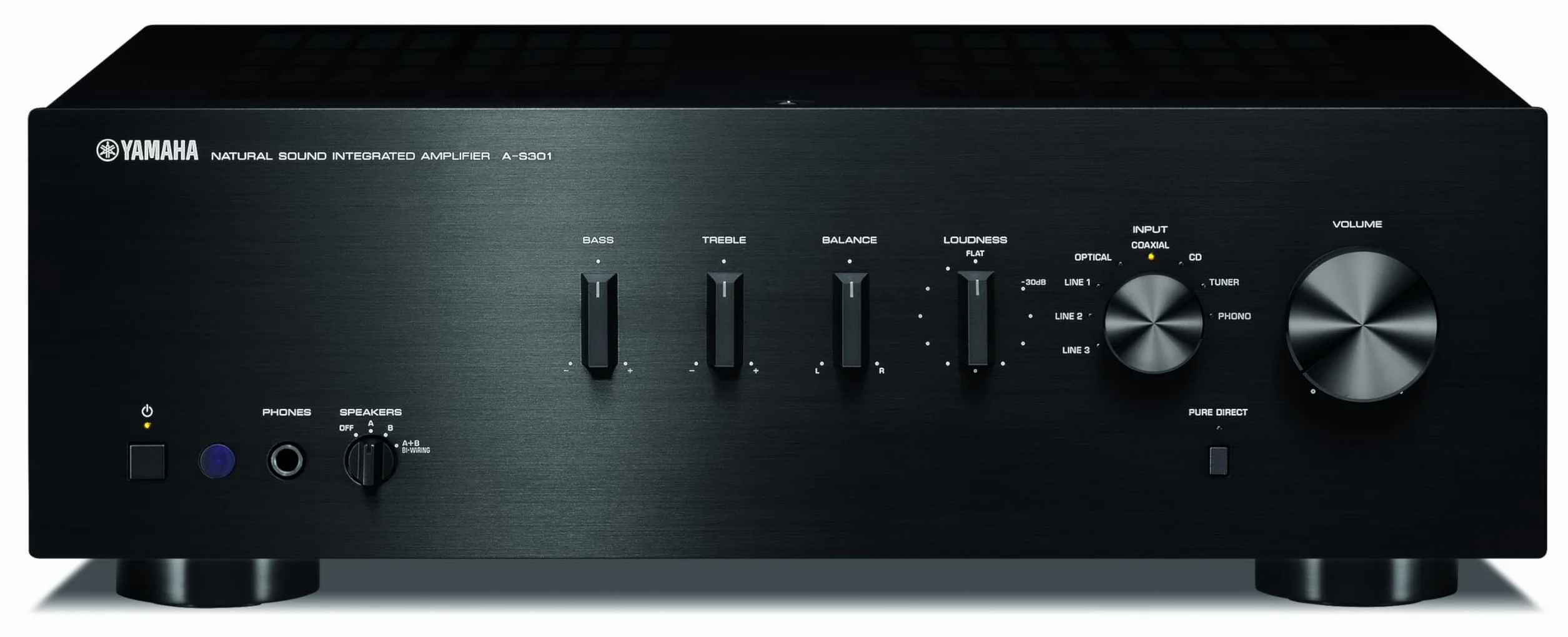 Yamaha A-S301 Wzmacniacz, Czarny, 43.5 x 38.7 x 15.1 cm