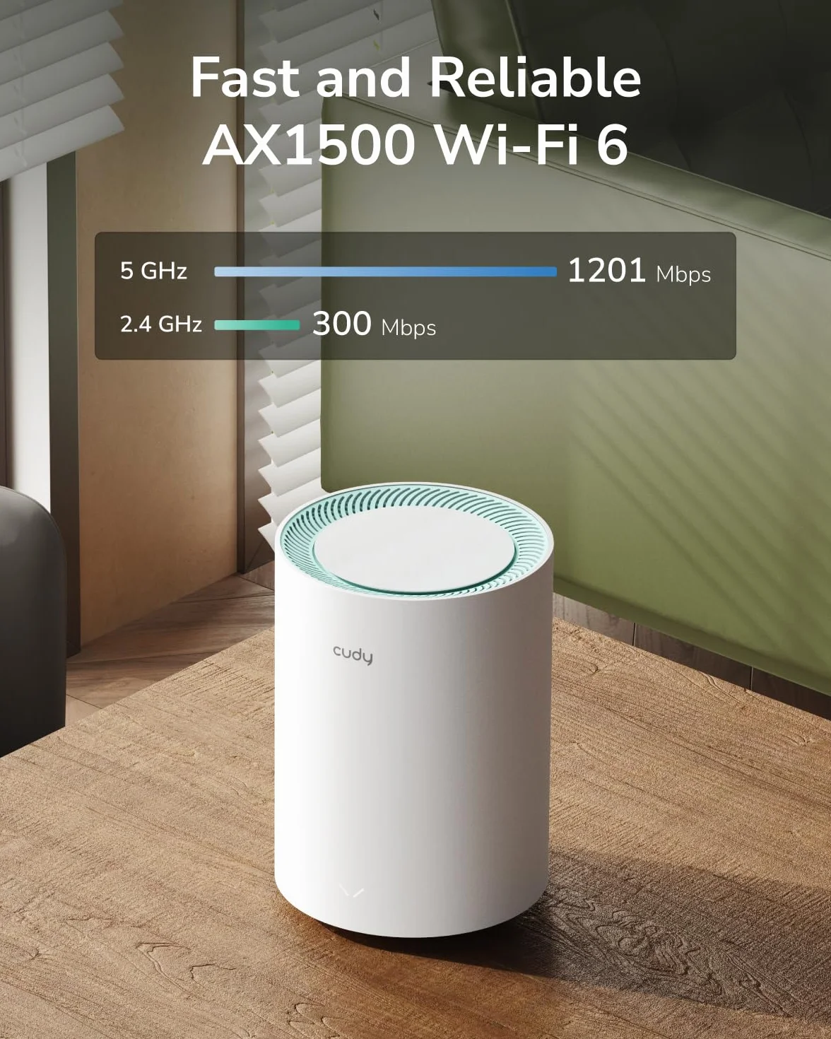 Cudy Dwuzakresowy system Wi-Fi AX1500 WiFi 6 Mesh, zastępuje routery i przedłużacze, pokrywa do 170 m², 3 porty gigabitowe na jednostkę, obsługuje Ethernet, 2 sztuki M1500