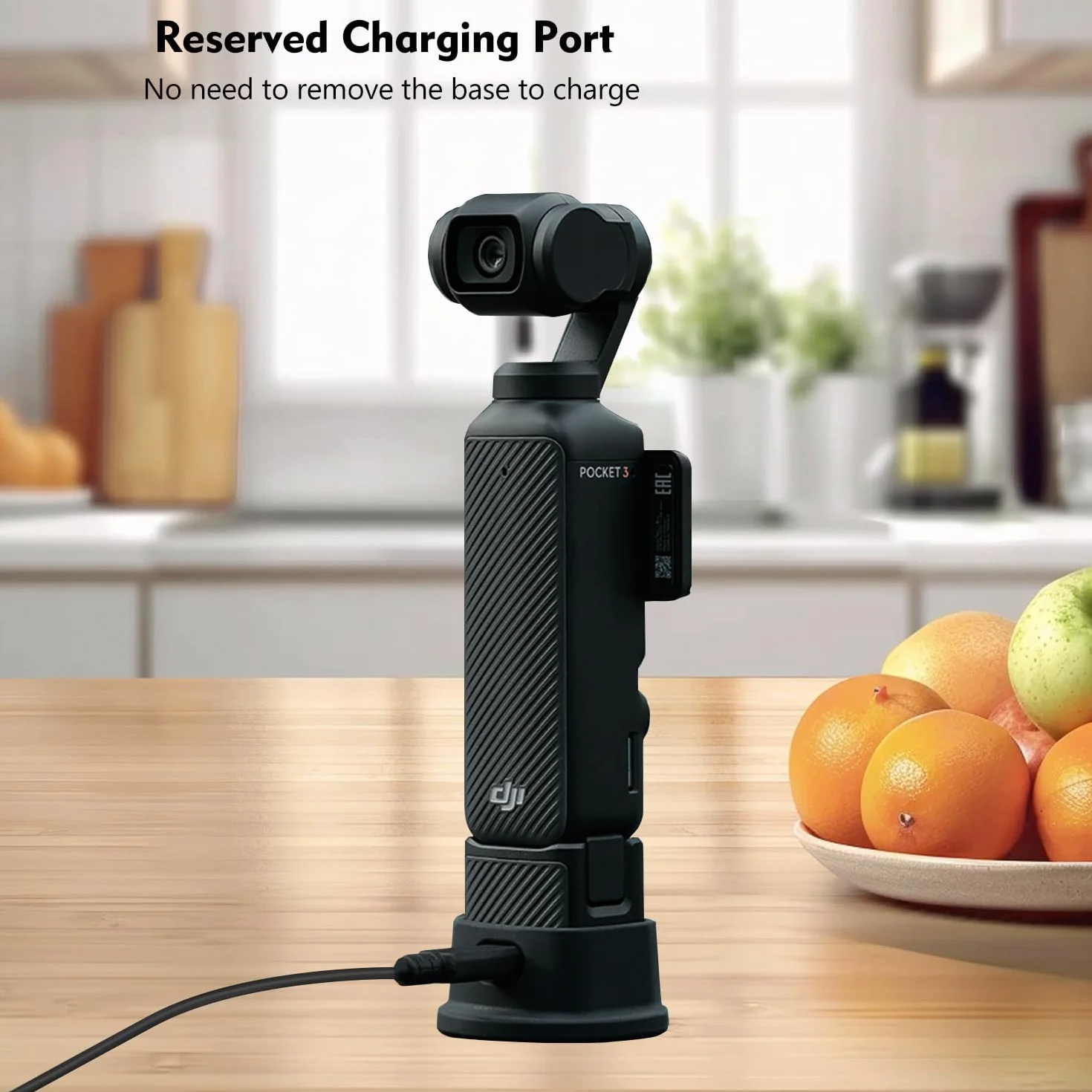 Suptig Uchwyt na statyw, silikonowy antypoślizgowy uchwyt biurkowy do DJI Osmo Pocket 3, akcesoria Osmo Pocket 3 (czarny)