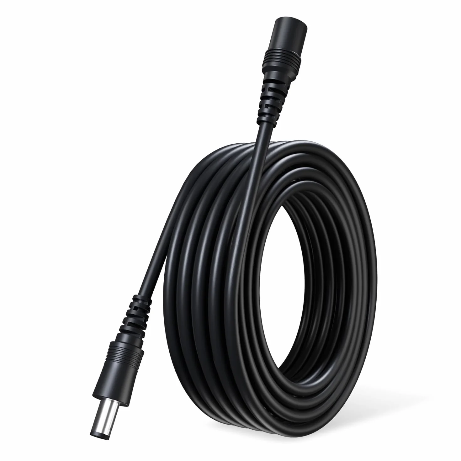 Przedłużacz prądowy, 10 m, 5,5 mm x 2,1 mm, kompatybilny z uniwersalnym kablem adaptera 12 V DC lub ładowarką ścienną do kamer monitorujących (IP), paskami LED i innymi (czarny)
