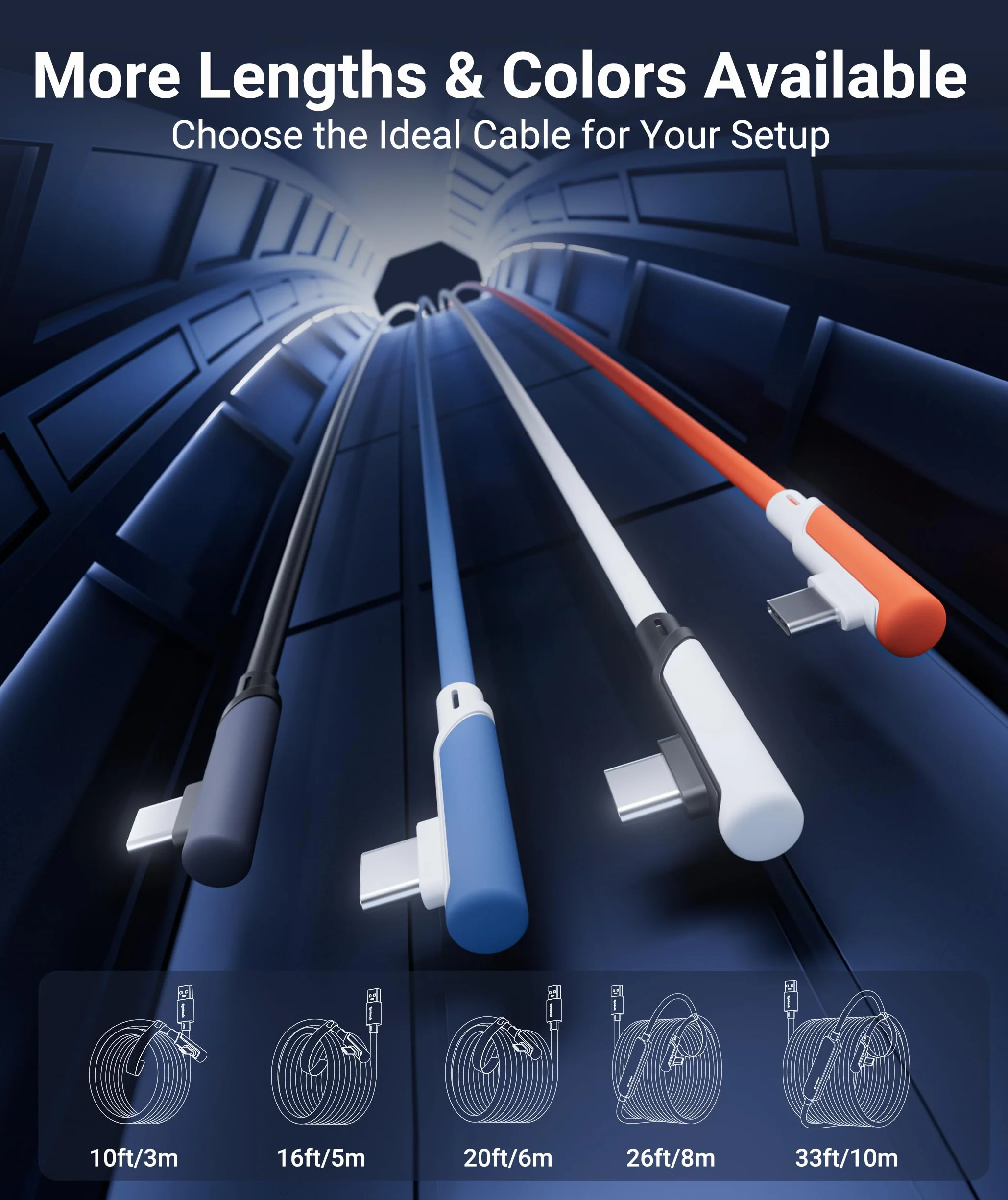 Syntech Kabel łączący, 6 m, kompatybilny z Oculus/Meta Quest 3/Meta Quest 3S, Quest2/Pro/Pico 4/Ultra akcesoria i PC/SteamVR, szybki transfer danych PC, kabel USB 3.0 na USB C do zestawu słuchawkowego