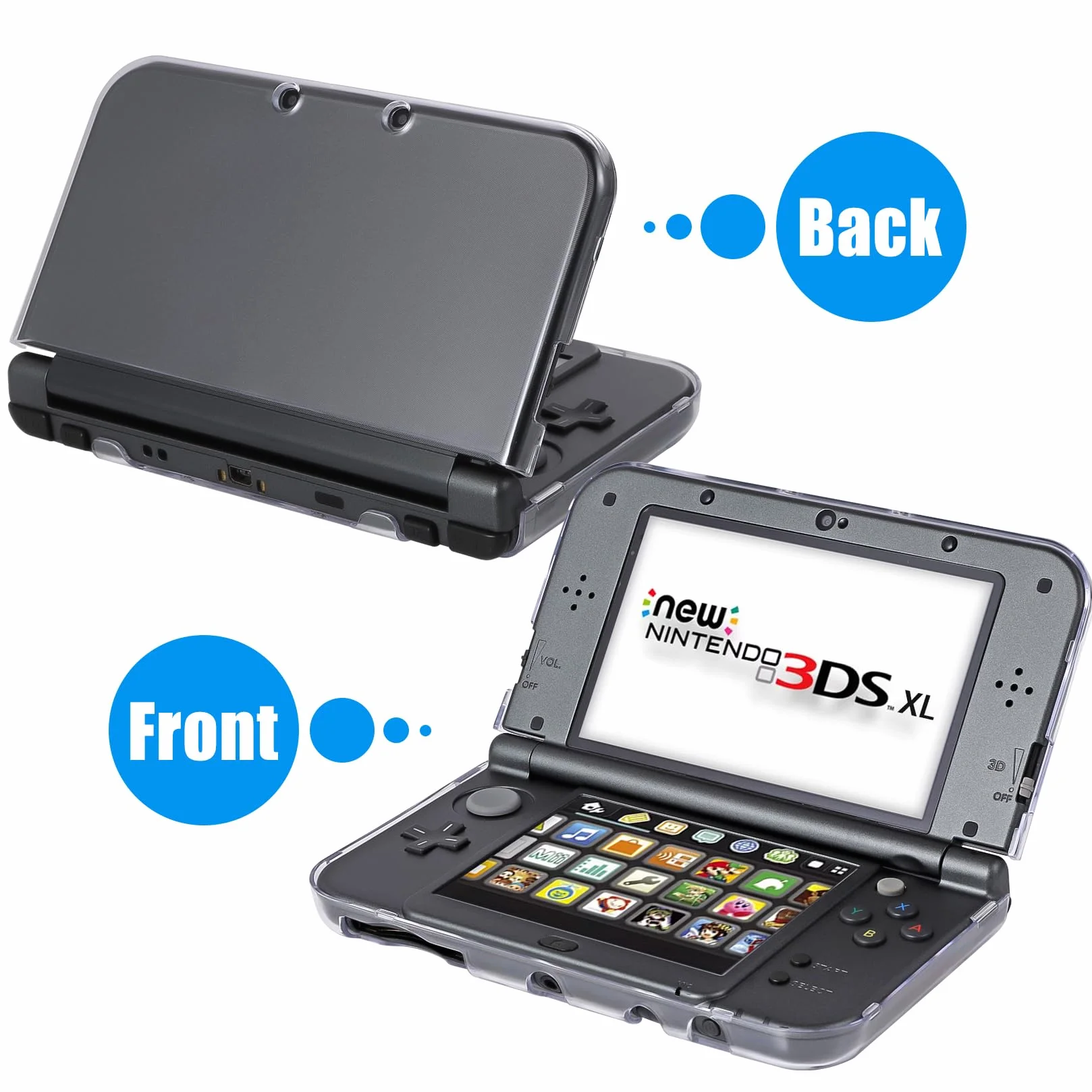 Nowe etui 3DS XL - Ultra przezroczysty kryształ przezroczysta twarda obudowa ochronna pokrowiec skórka do nowego Nintendo 3DS XL LL 2015 - [nowa zmodyfikowana konstrukcja bez zawiasów]