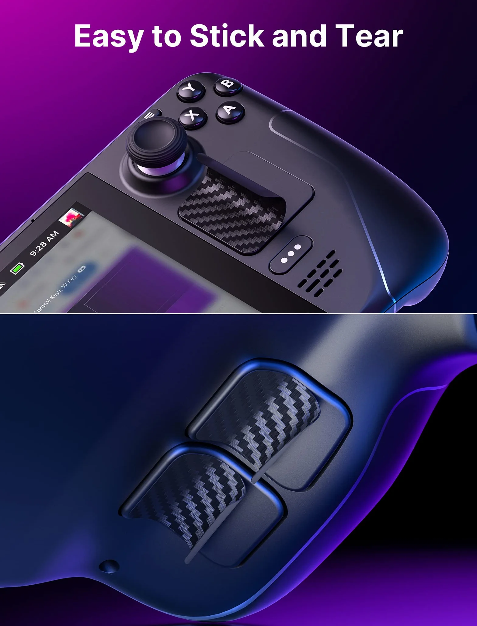 JSAUX Zestaw naklejek skórnych dla Steam Deck/OLED, antypoślizgowe, osłona touchpada, nakładki na kciuk, ochraniacze na dotyk z przodu