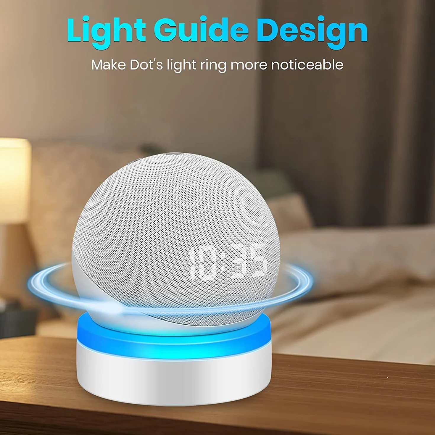 Do Alexa Echo Dot 4 luminescency uchwyt stojak na biurko, bez konieczności użycia śrub, akcesoria do głośników (Alexa Echo Dot 4, biały) WL808