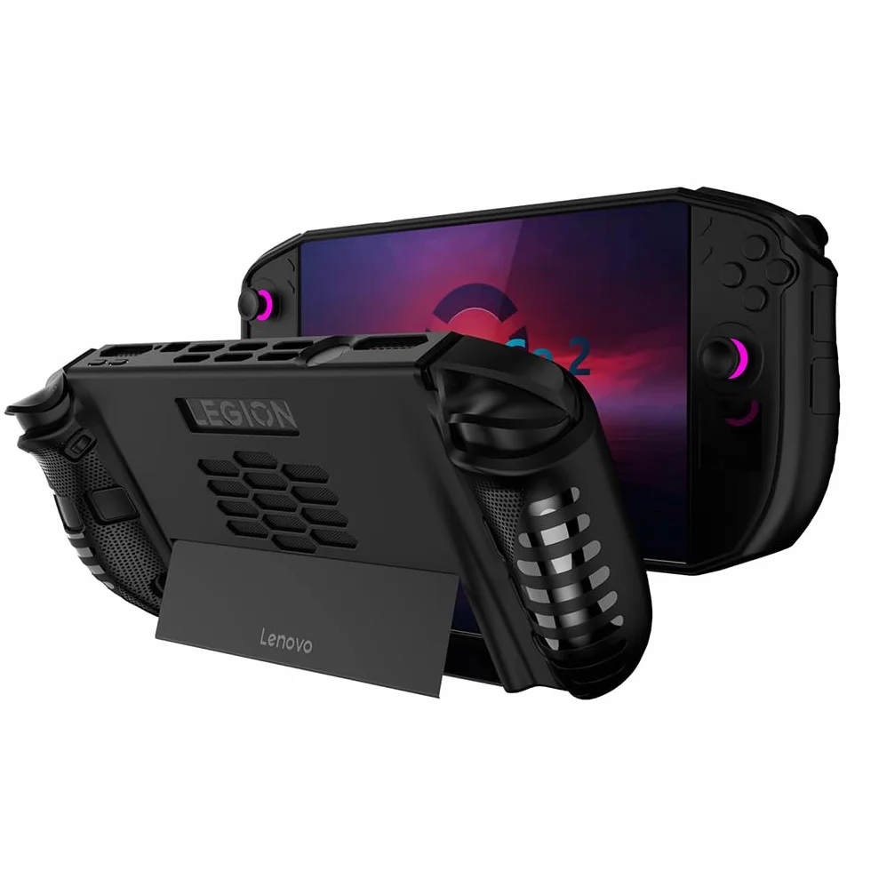 Etui na Lenovo Legion Go 2, Ultracienkie Miękkie TPU Etui z Podpórką, Shockproof Ochronne Kickstand Case dla Lenovo Legion Go 2-Czarny
