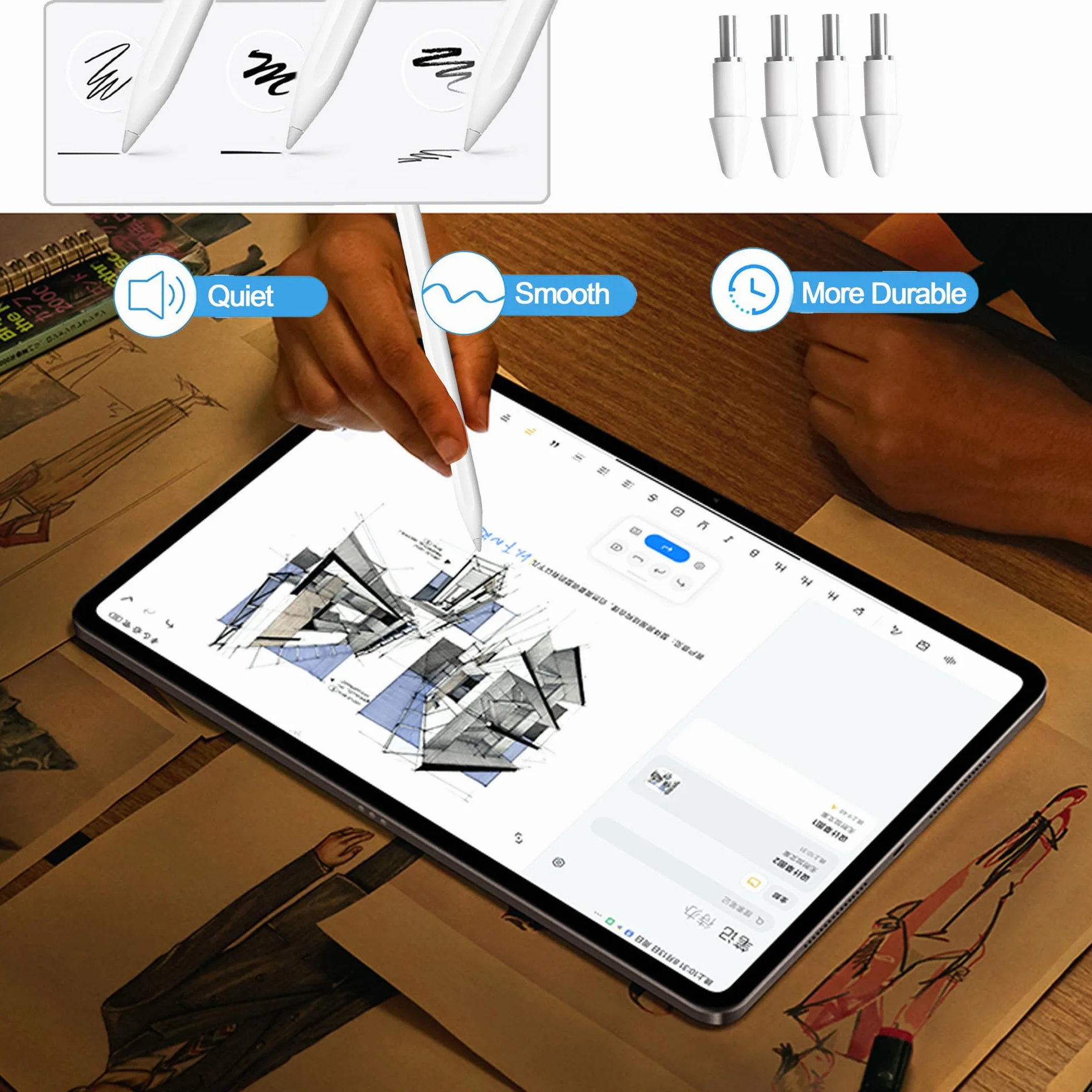 5 sztuk oryginalnych końcówek zamiennych do rysika Xiaomi Smart Pen (2. generacji), rysik, dotyk, końcówki do Xiaomi Pad 6 11", precyzyjna kontrola, przyjazne dla ekranu, białe