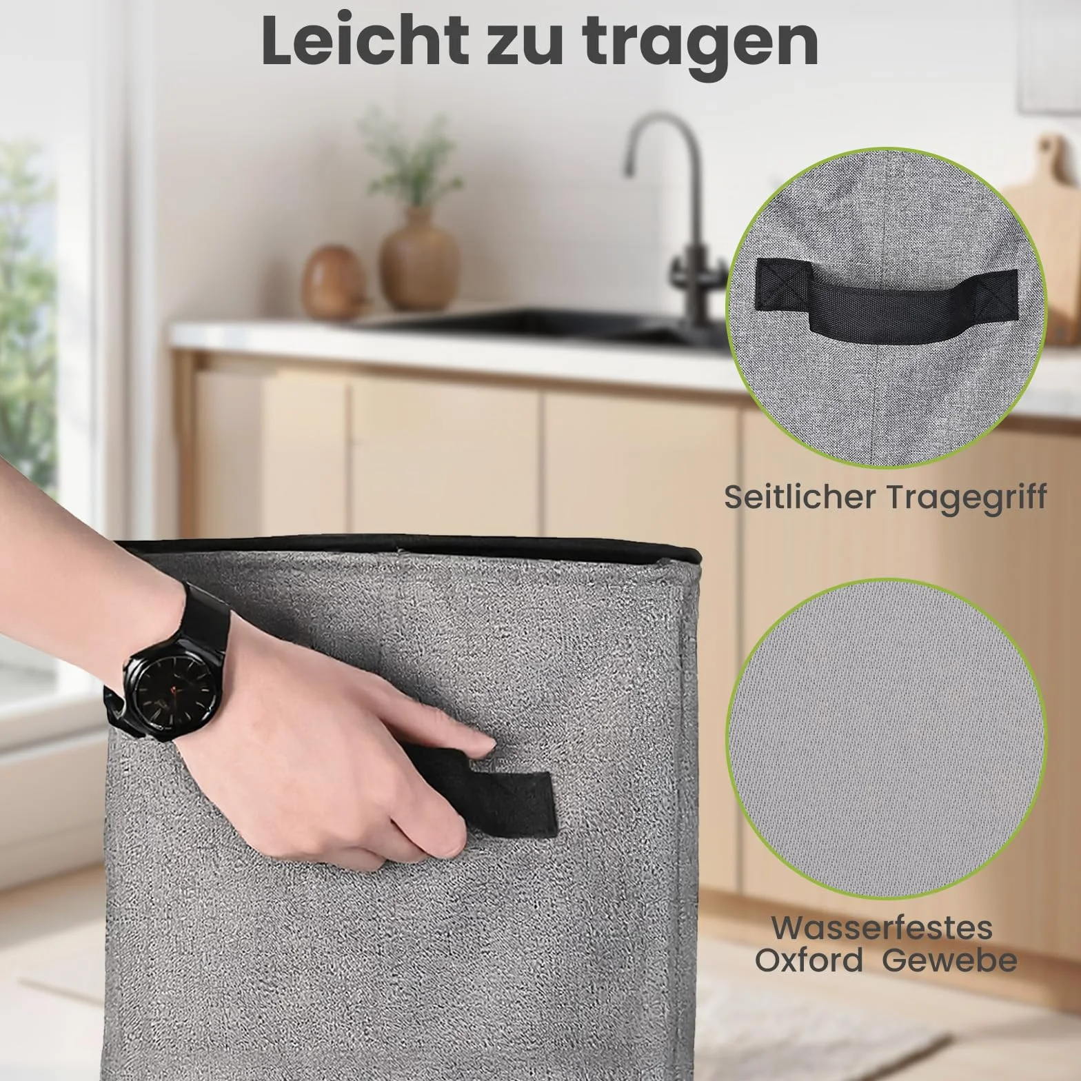 AIUNAOM 110L Duży kosz na śmieci do kuchni,Pojemnik na butelki z workiem do recyklingu,Butelki z kaucją do odpadów nadających się do recyklingu i szkła,Butelek,Pojemnik na Odpady do domu,biura,Szary