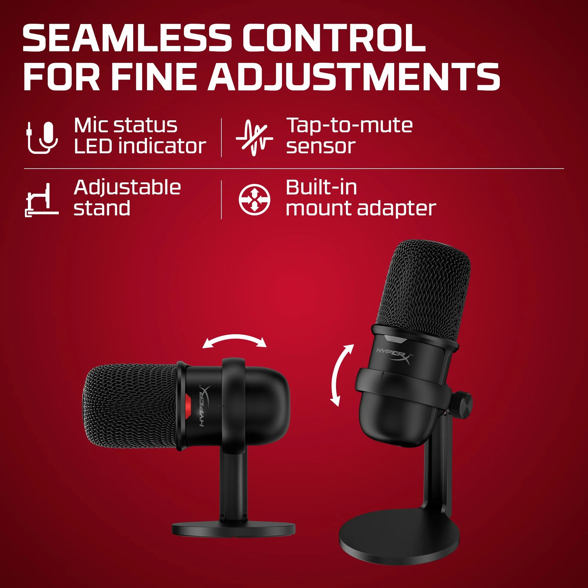 Hyperx Solocast Usb Microphone HMIS1X-XX-BK/G Mikrofon, Czarny, PS4/MAC