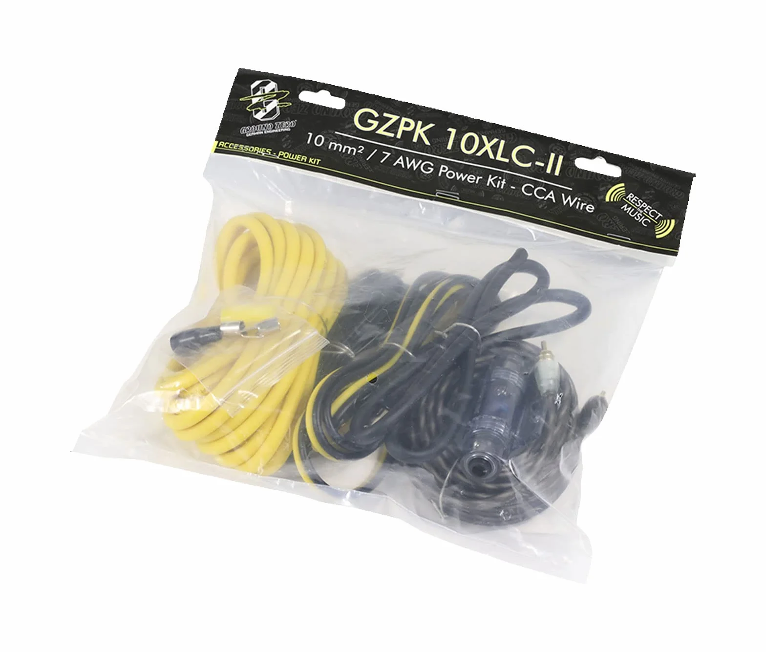 GROUND ZERO GZPK-10XLC-II 10mm² Carhifi zestaw kabli zasilających do wzmacniacza / subwoofera