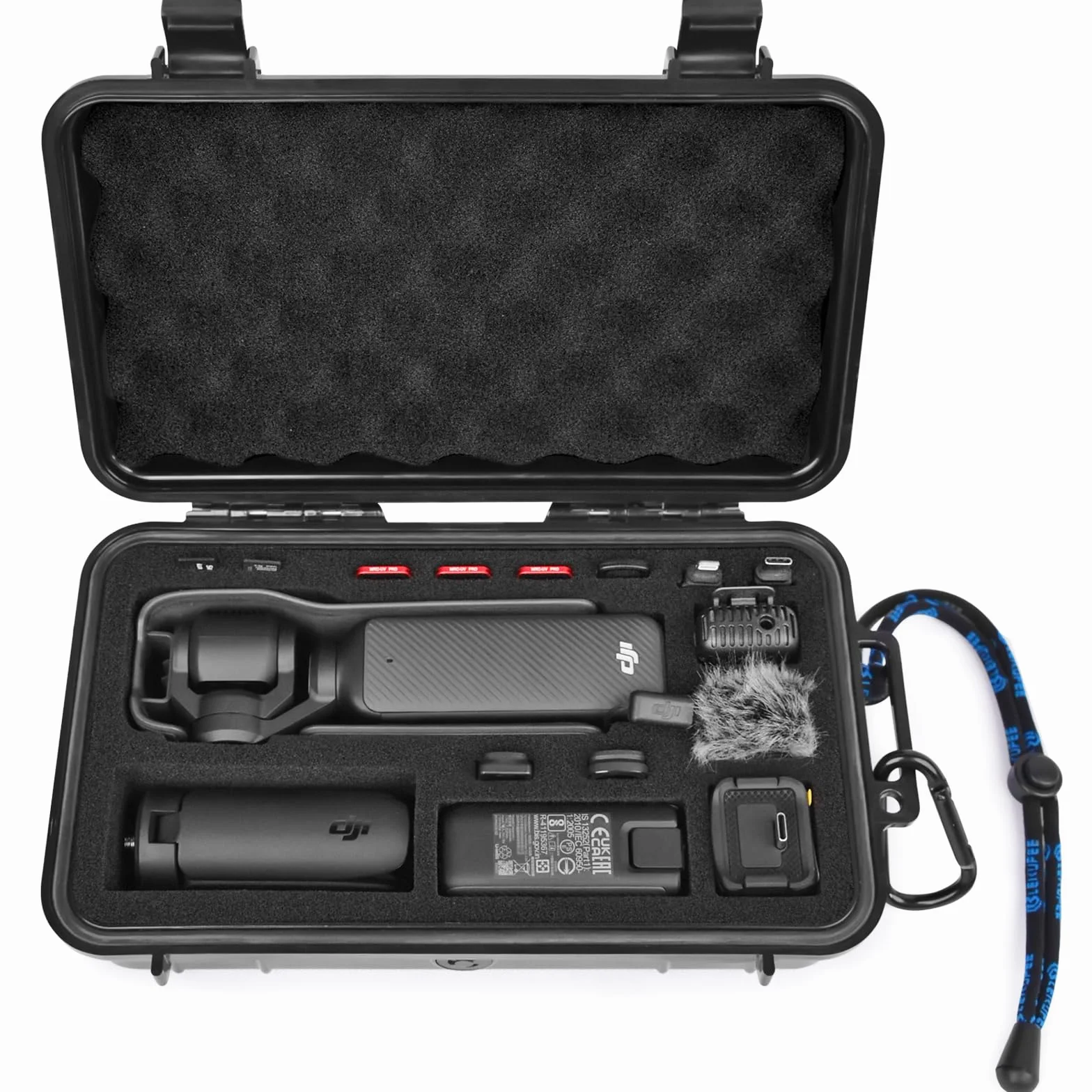 LEKUFEE Podróżny wodoodporny twardy futerał na DJI Osmo Pocket 4,Osmo Pocket 3/Creator Combo/Power Expansion Combo/kamera do vlogowania i akcesoria (tylko etui i torba)