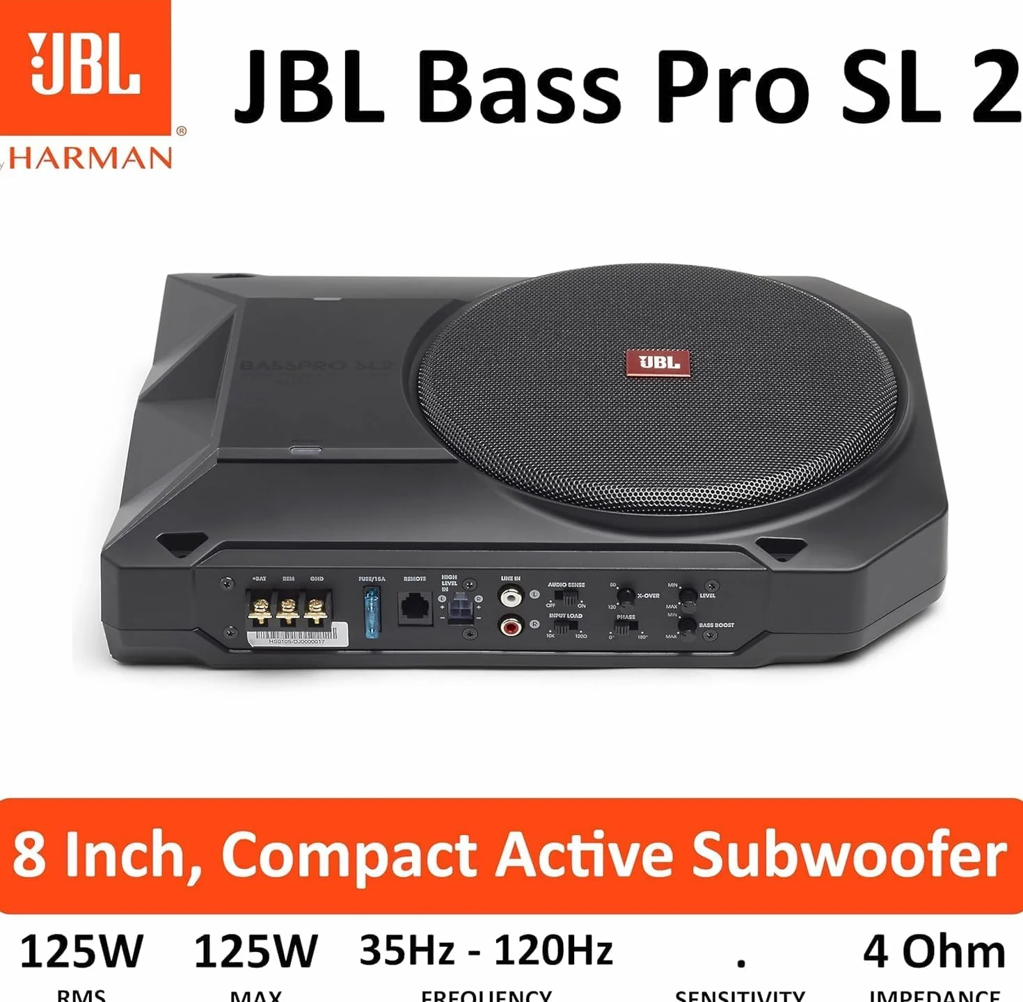 Harman Basspro Sl2 Subwoofer Samochodowy, Czarny, 125 W