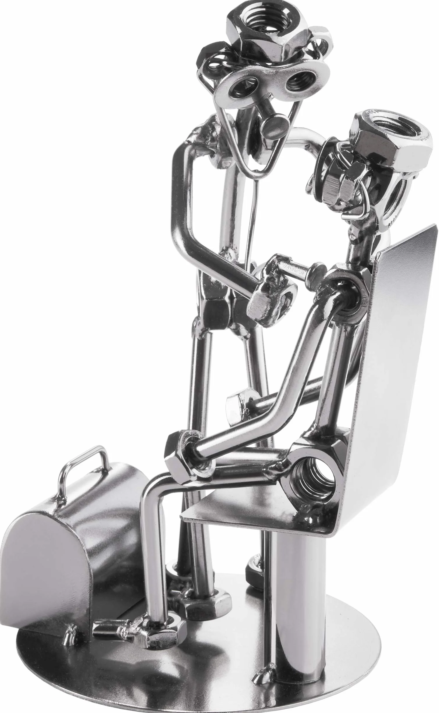 BRUBAKER Figurka ze śrubami lekarz ze stetoskopem pacjenta - ręczne wykonanie żelazne figurki metalowy mężczyzna - metalowa figurka pomysł na prezent dla lekarzy domowych - prezent dla lekarzy