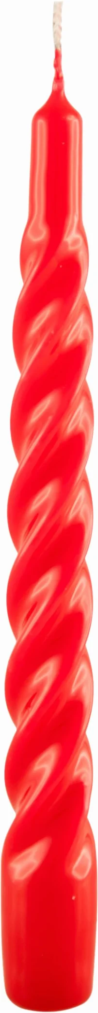 Cereria di Giorgio Risthò Świece Tortiglione Lakierowane, Wosk, Czerwony, 2.2x2.2x21 cm, 3 jednostki