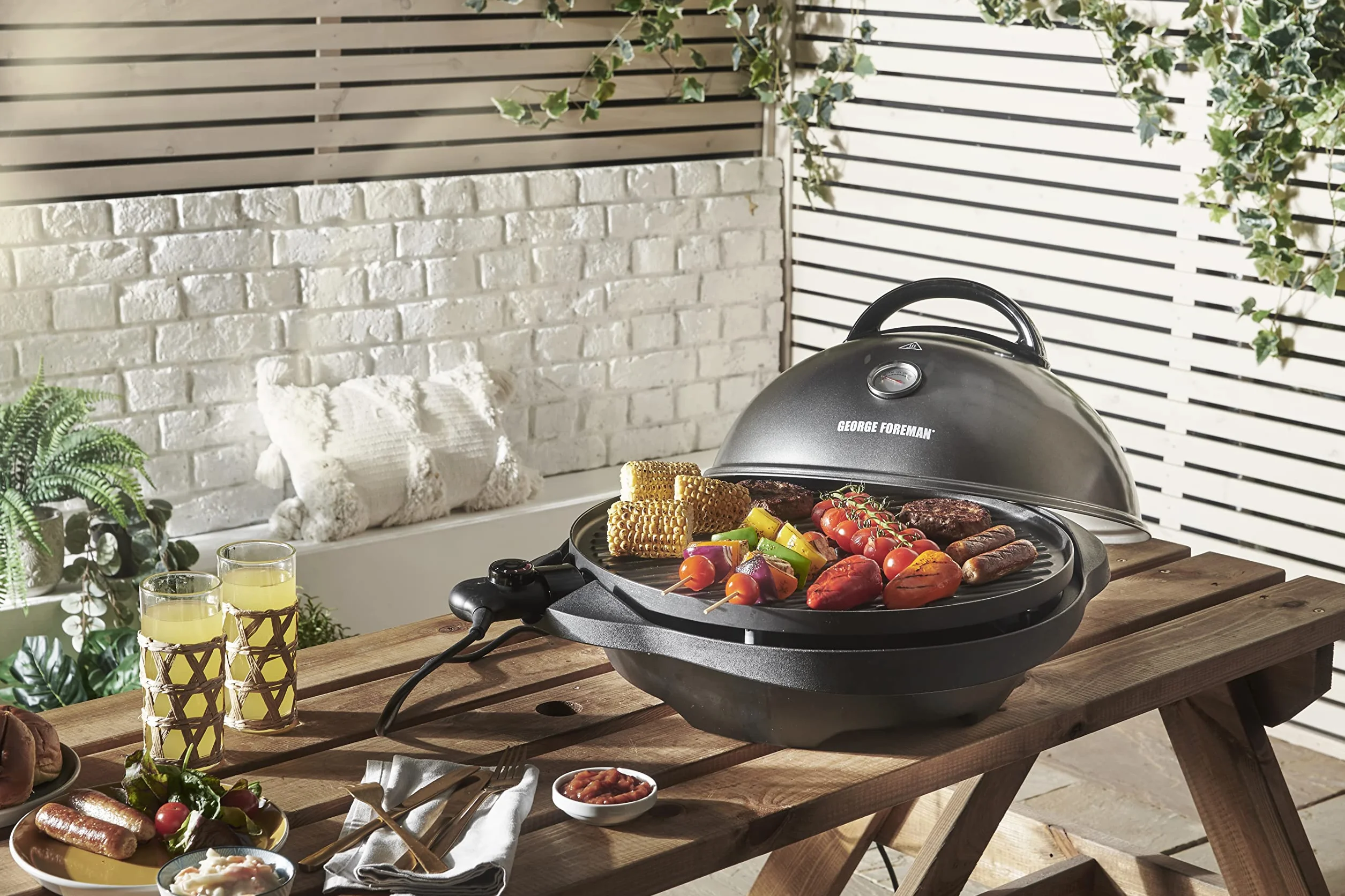 George Foreman Grill elektryczny 2400W 1500cm² nieprzywierający regulacja temperatury czarny