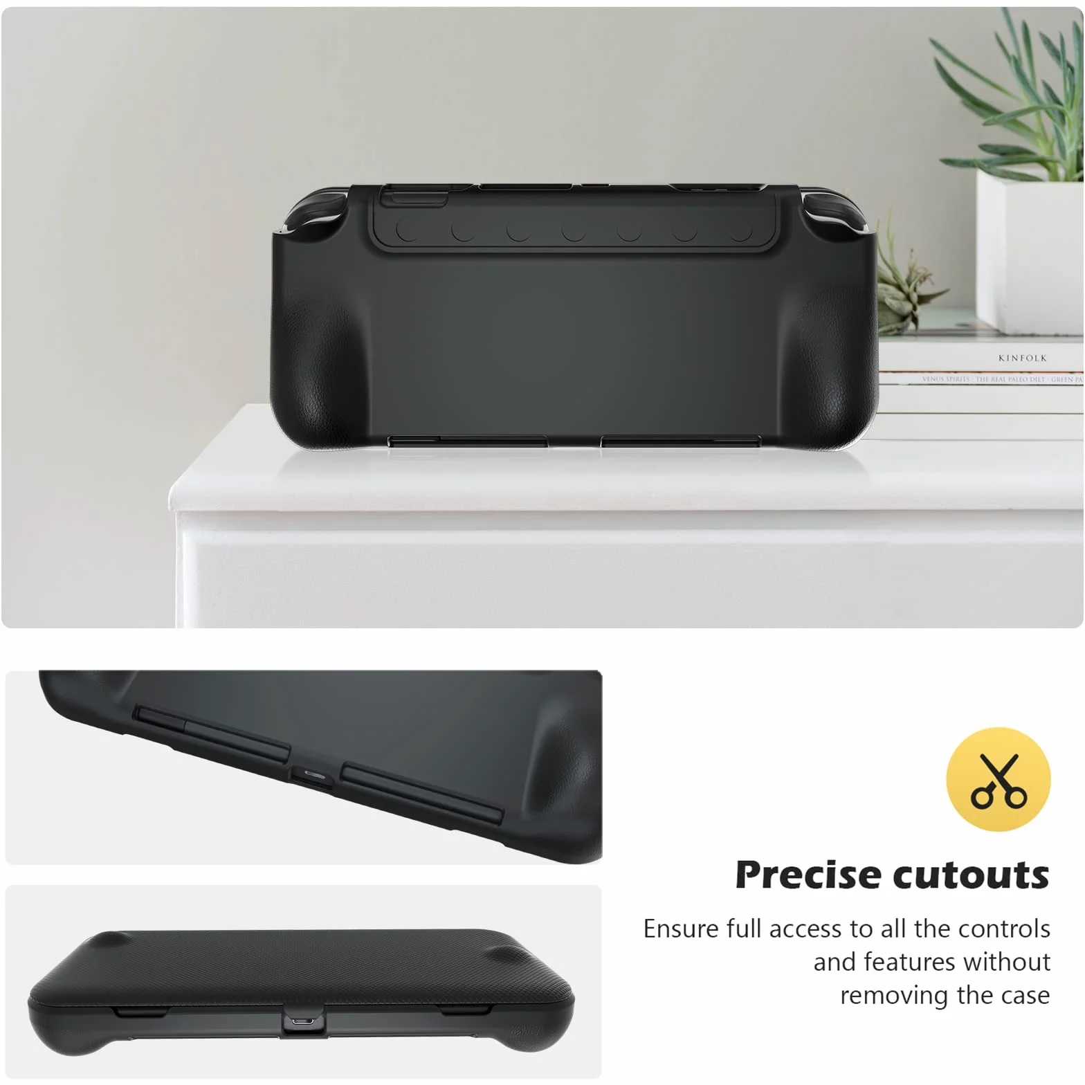 ProCase Składane etui ochronne + (2 sztuki) ochrona wyświetlacza do Nintendo Switch (model OLED), miękkie, cienkie etui z tworzywa TPU, odporne na uderzenia + 2 folie ochronne na wyświetlacz ze szkła