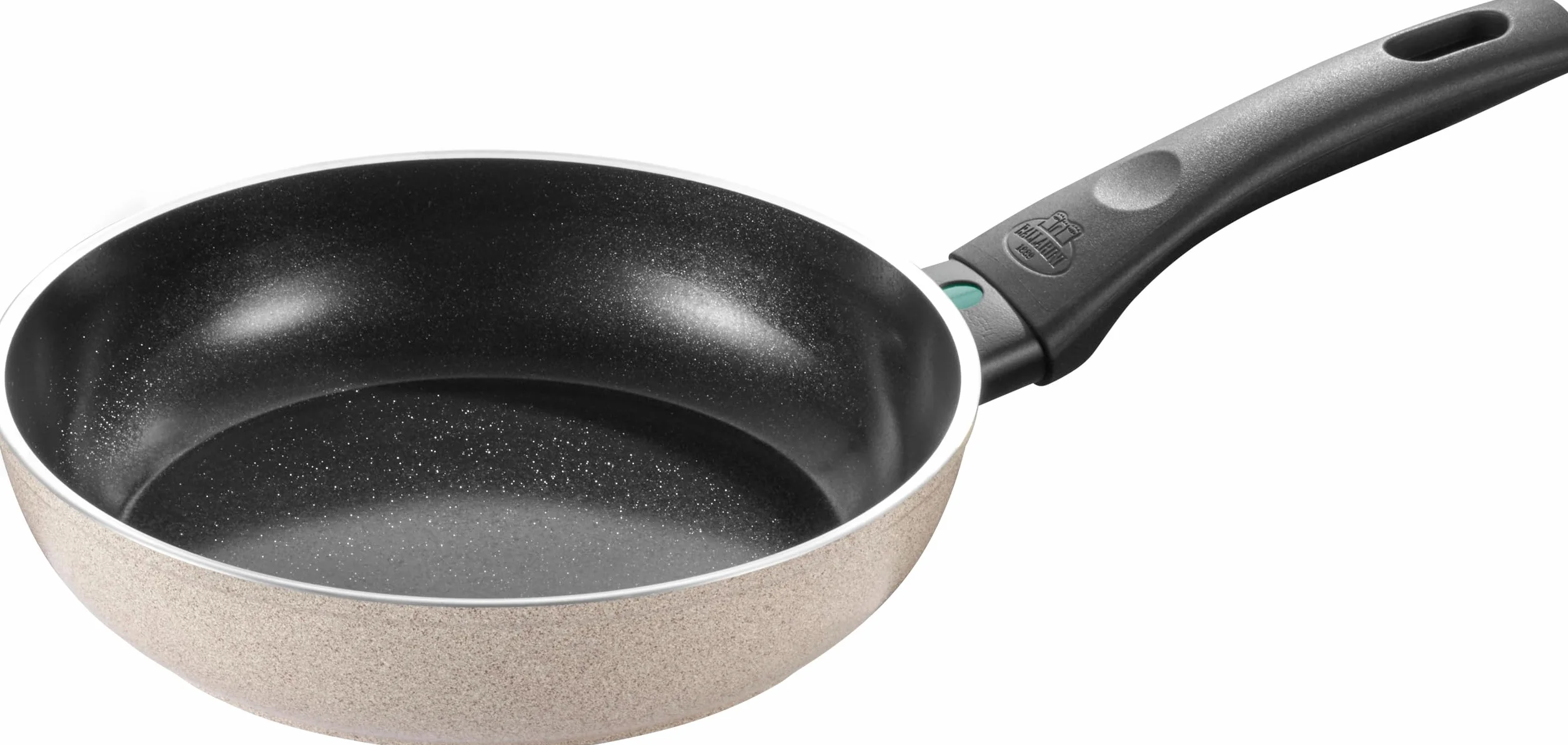 BALLARINI Ledro Patelnia 20 cm aluminiowa ceramiczna powłoka nieprzywierająca Thermopoint Made in Italy beżowa